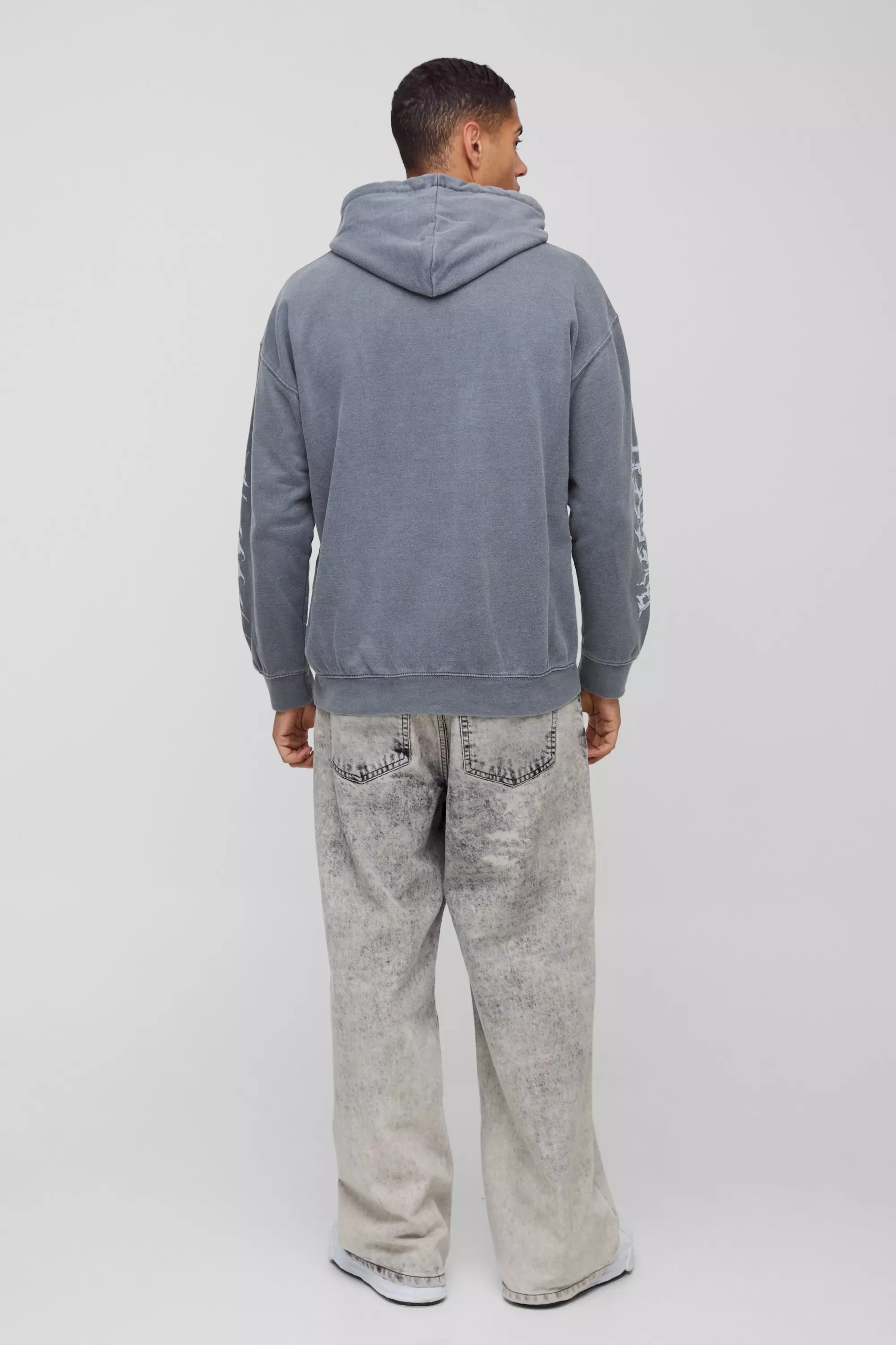 Oversize Hoodie mit Kreuz Herz Print, Charcoal alternatives Bild
