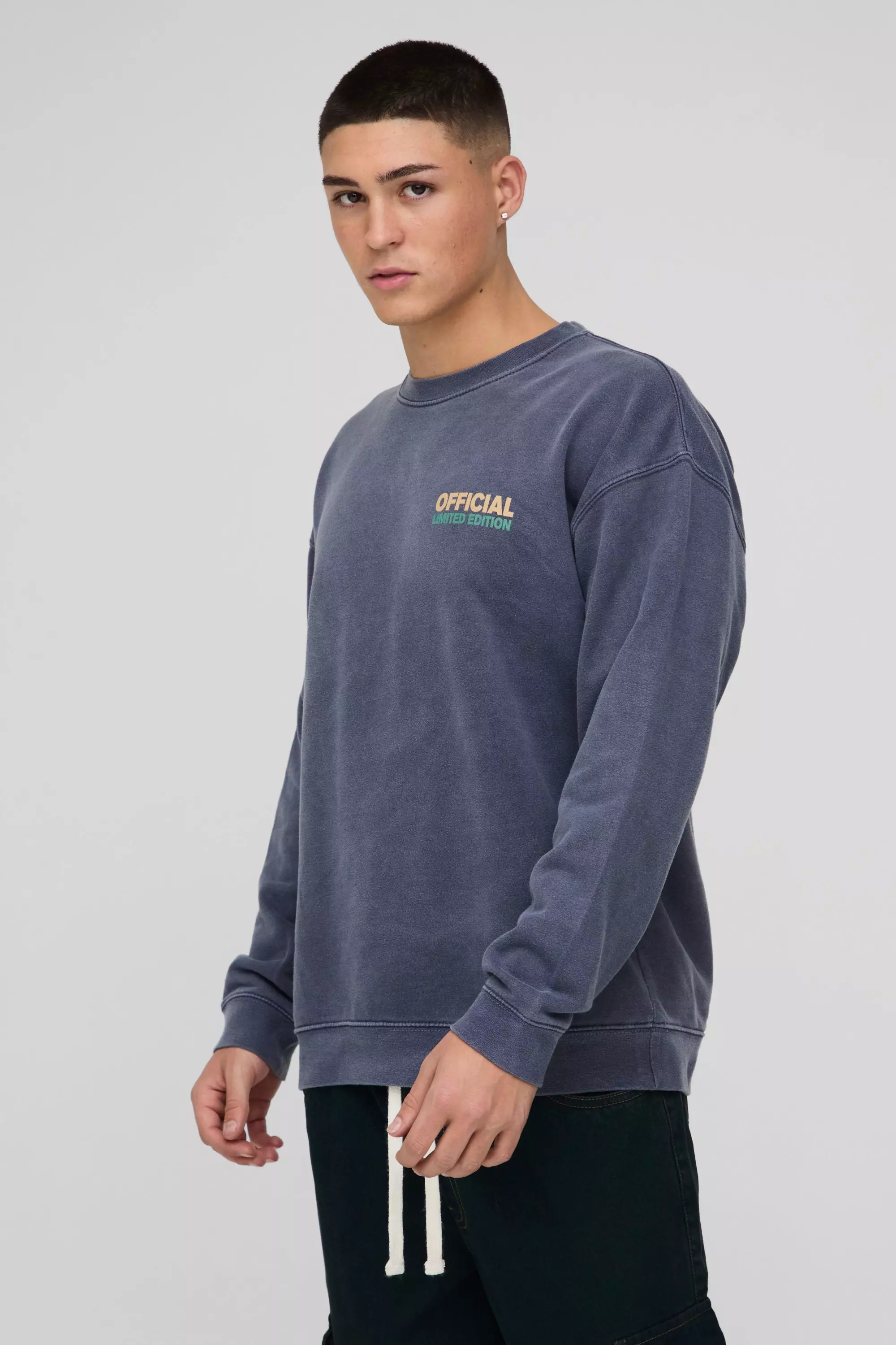 Navy Oversized Official Landscape Washed Sweatshirt