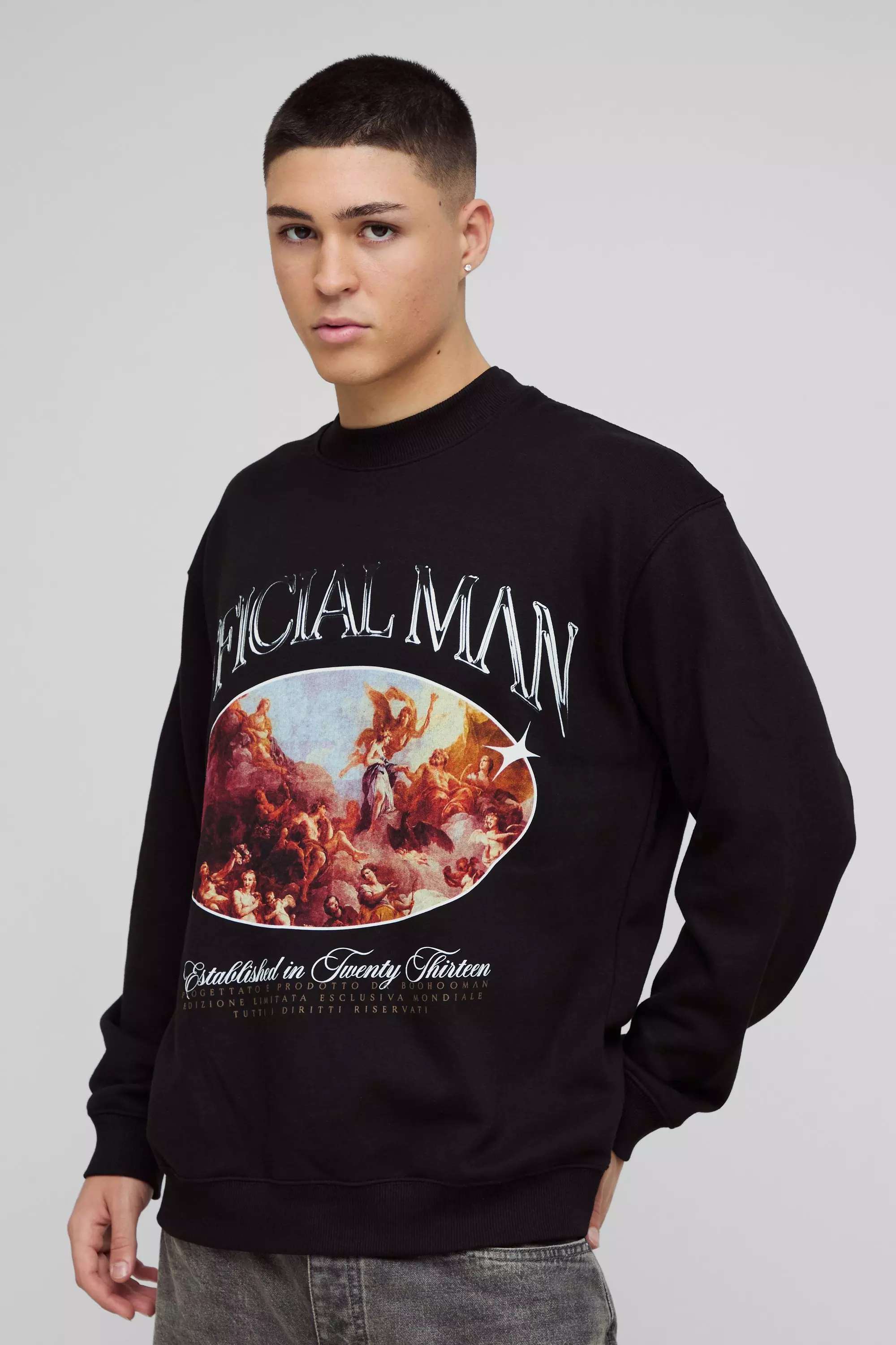 Sweat oversize à imprimé Renaissance - MAN, Black autre image
