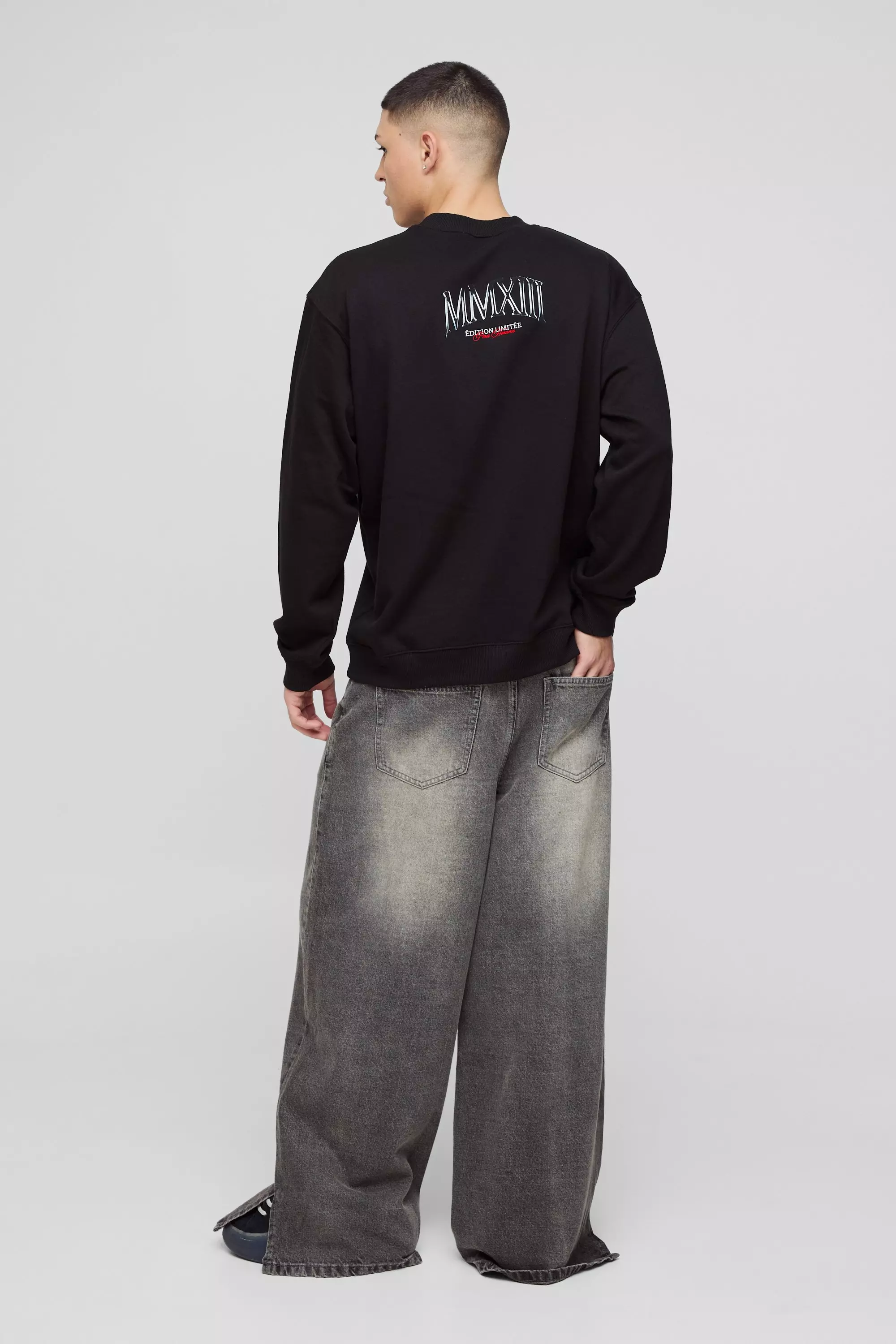 Sweat oversize à imprimé Renaissance - MAN, Black autre image