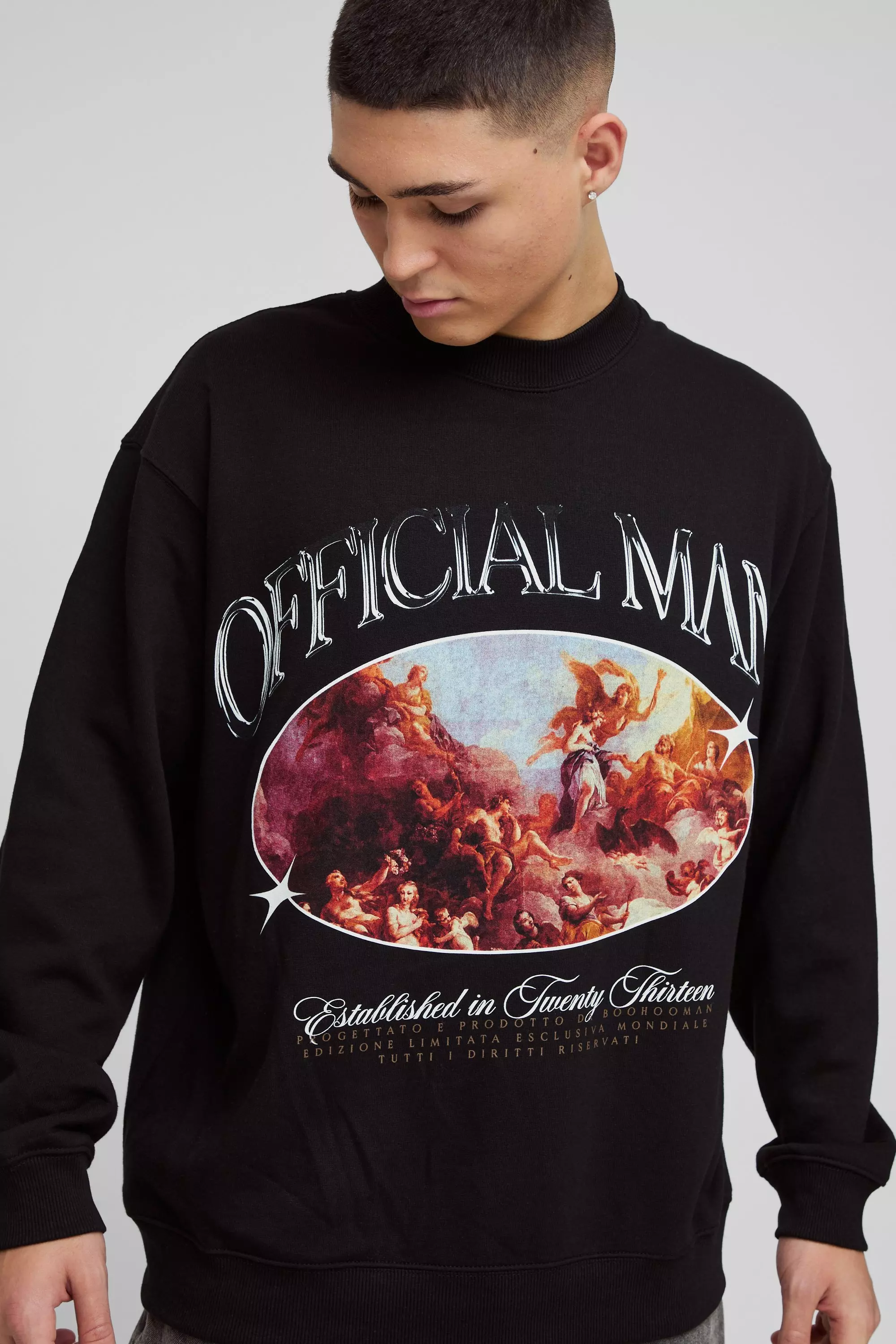 Sweat oversize à imprimé Renaissance - MAN, Black autre image