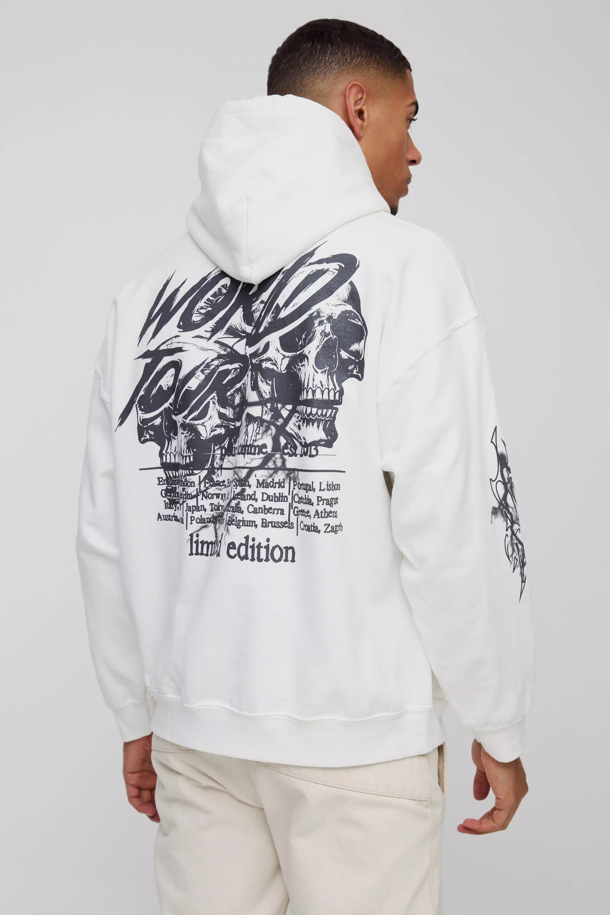 White Oversized Official Star Large Graphic Hoodie alternative image