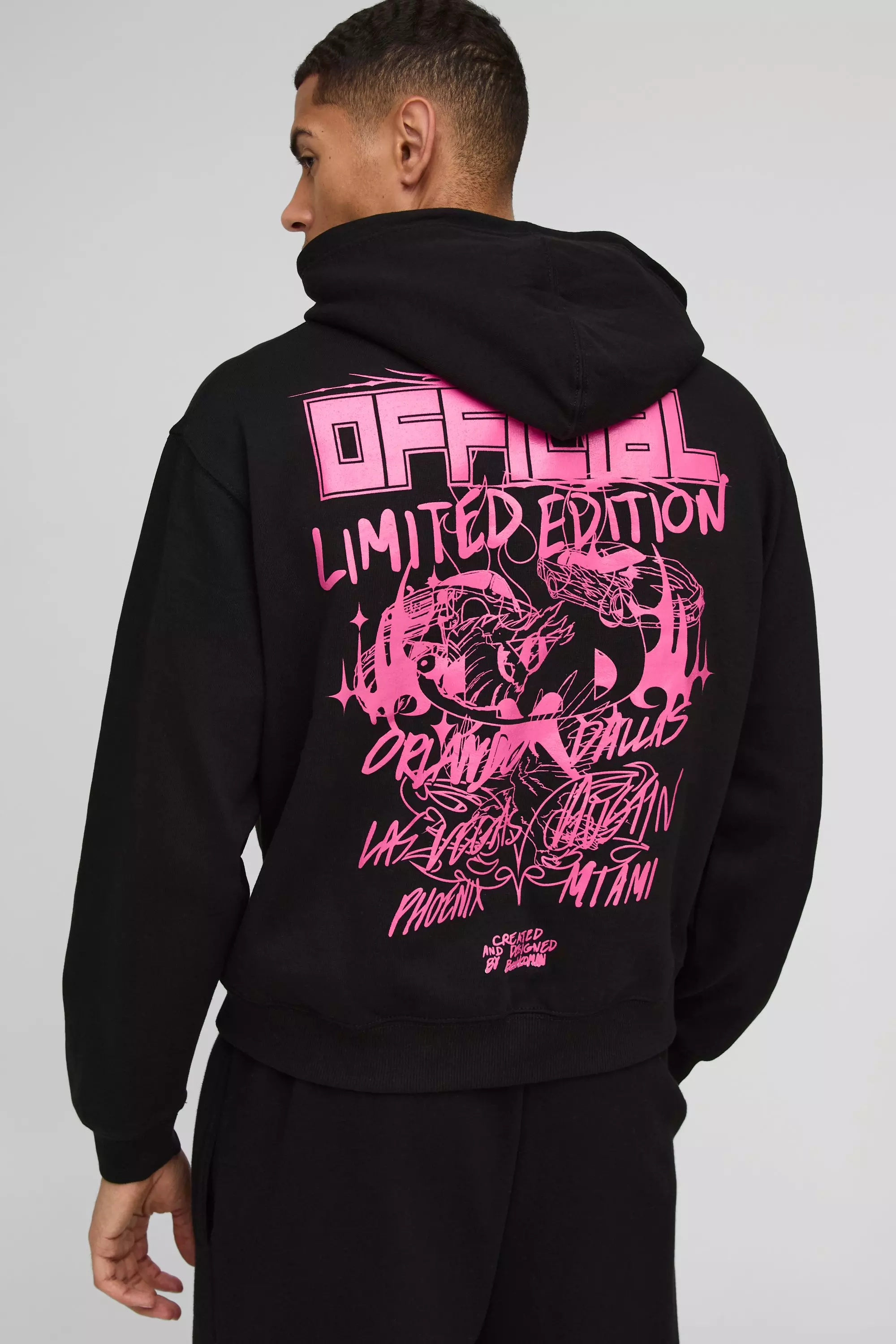 Boxy Official Limited Gothic Graphic Hoodie Black