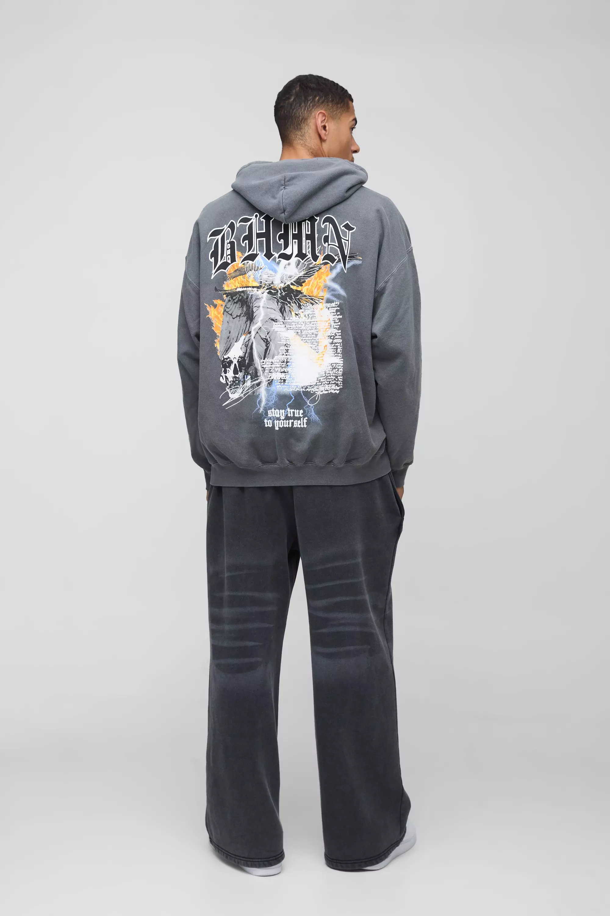 Oversize Hoodie mit Bhmn Print, Charcoal alternatives Bild