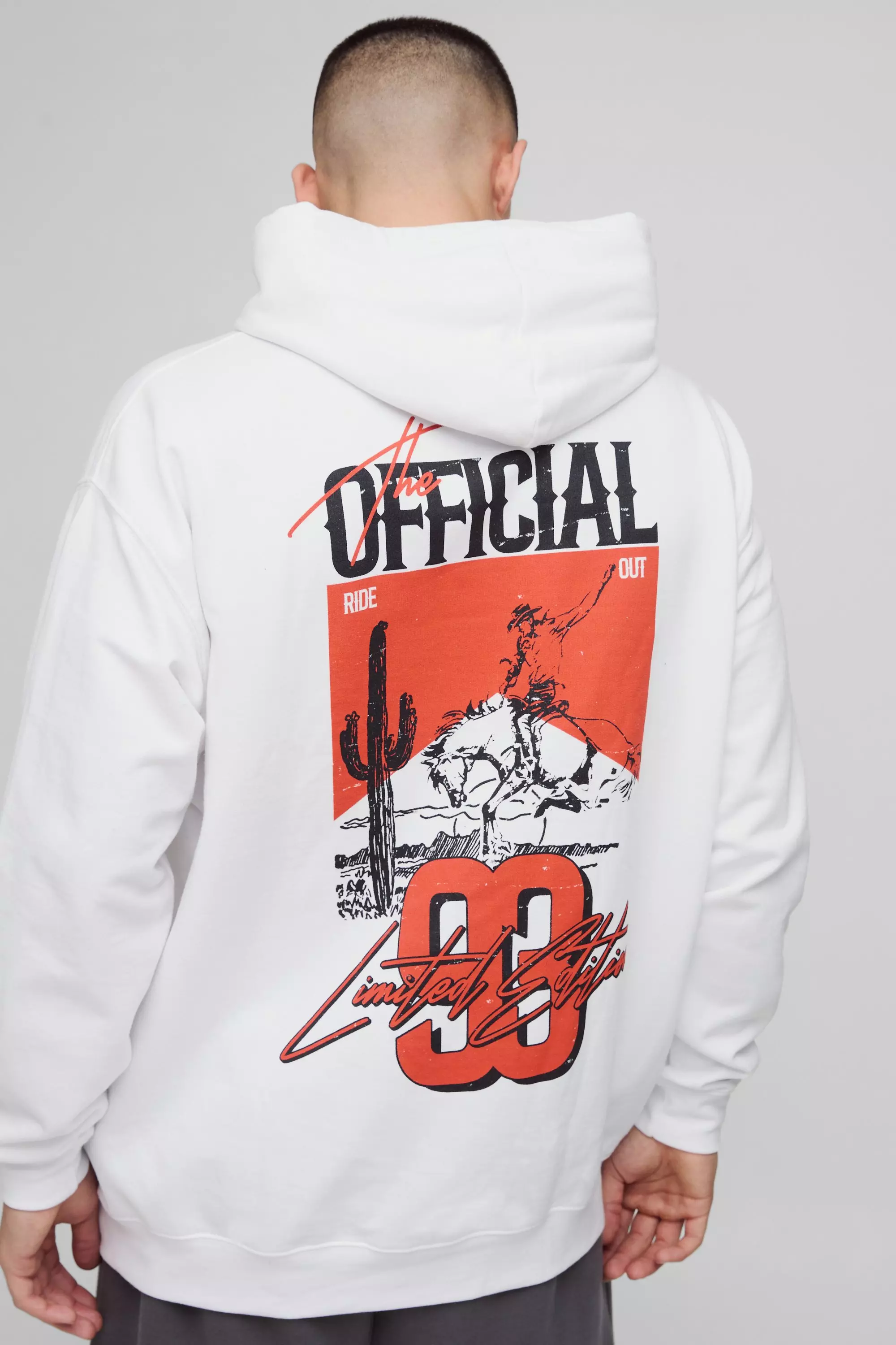 Oversized Official Western Graphic Hoodie boohooMAN
