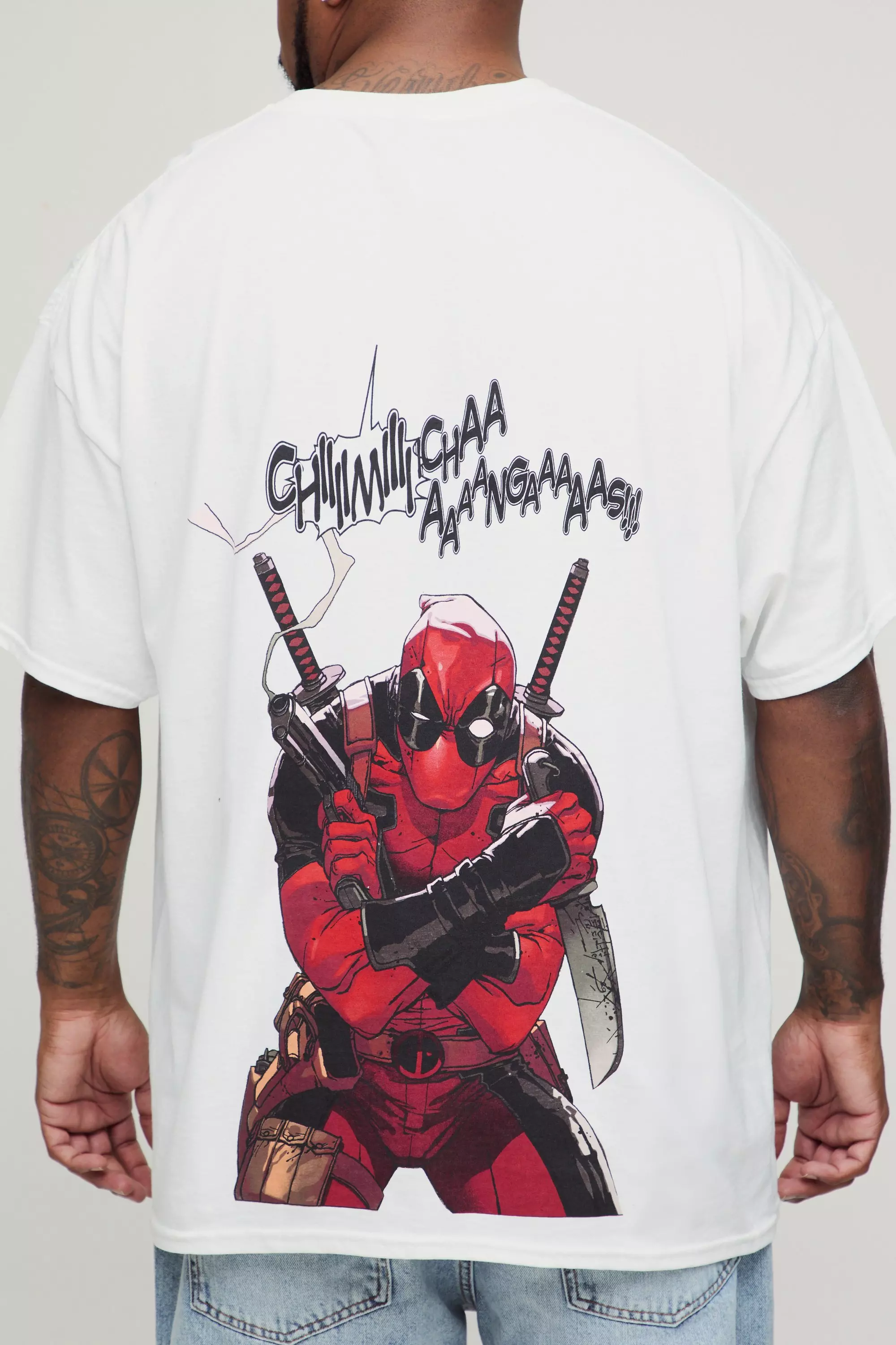 Grande taille - T-shirt oversize imprimé Deadpool, White autre image