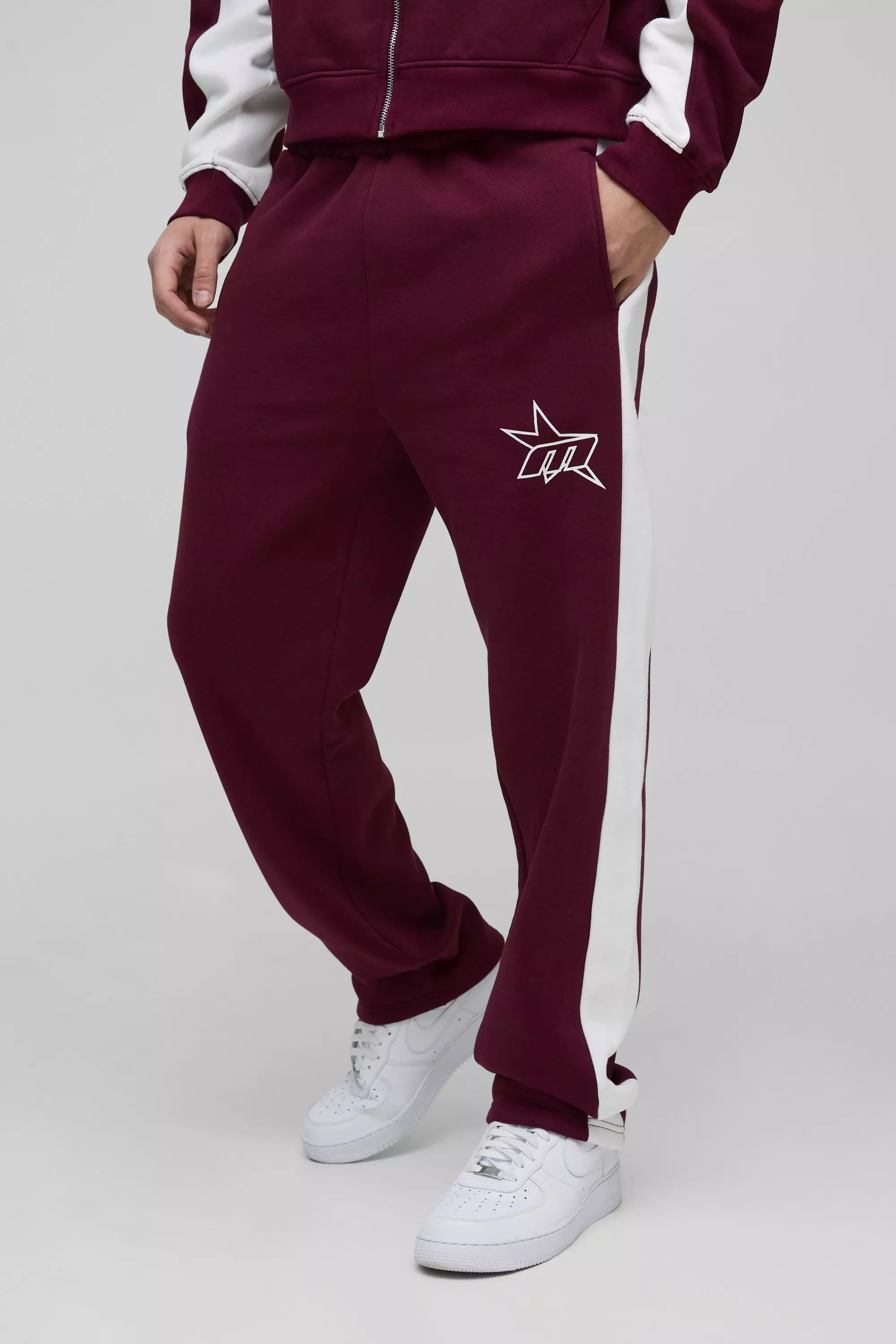 Burgundy Regular Fit M Star Side Panel Jogger alternative image