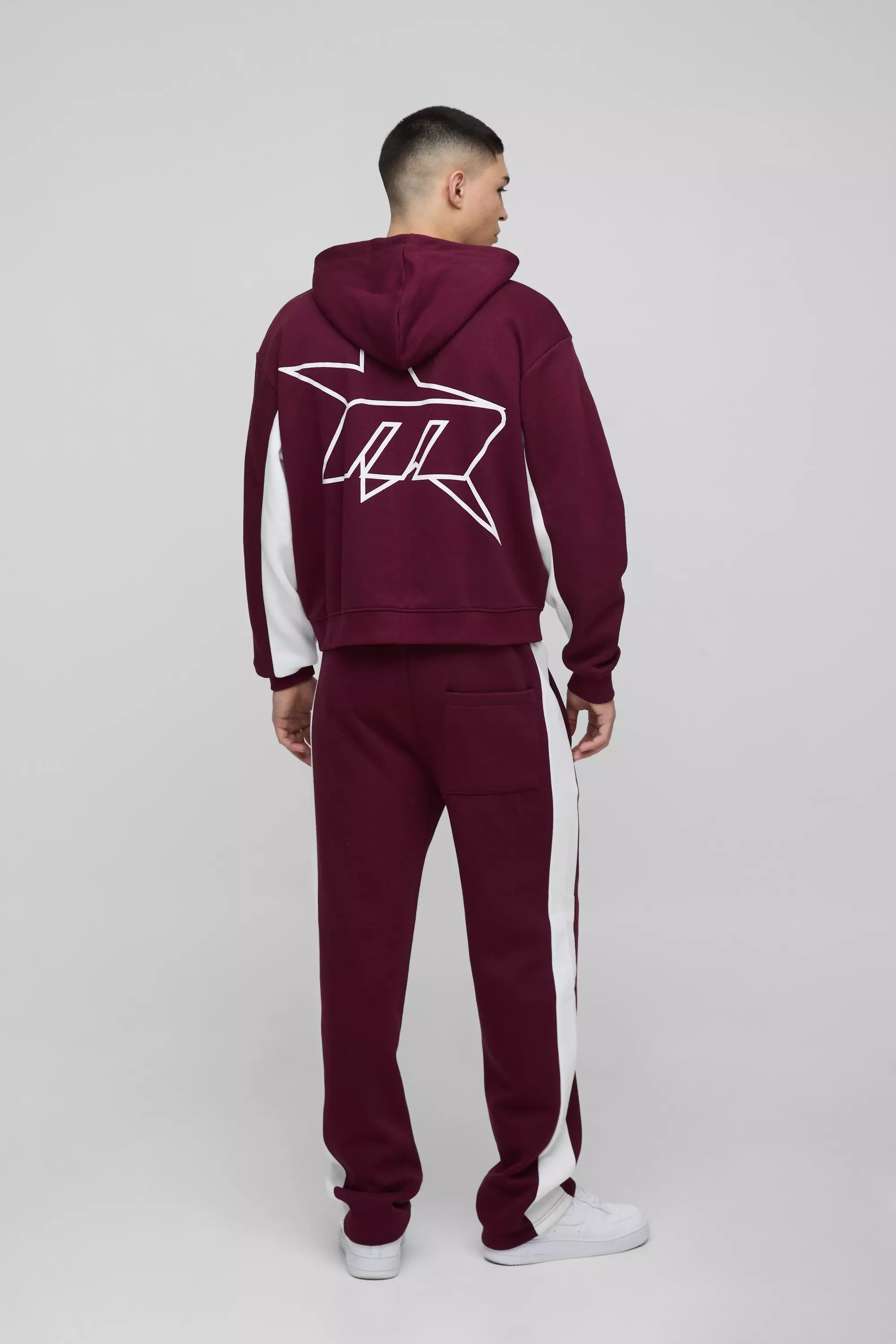 Burgundy Regular Fit M Star Side Panel Jogger alternative image