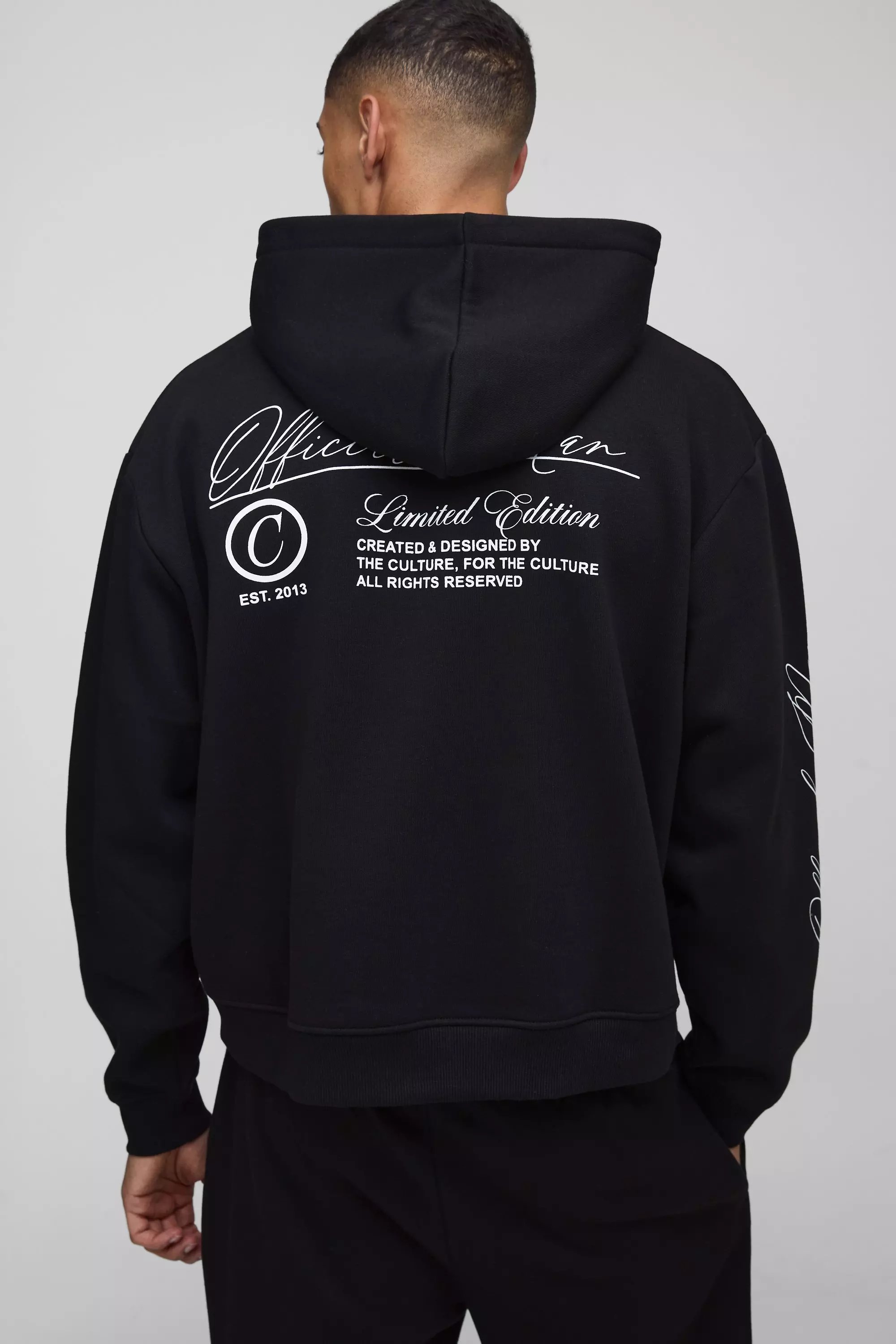 Black Oversized Boxy Official Man Zip Hooded Tracksuit alternative image