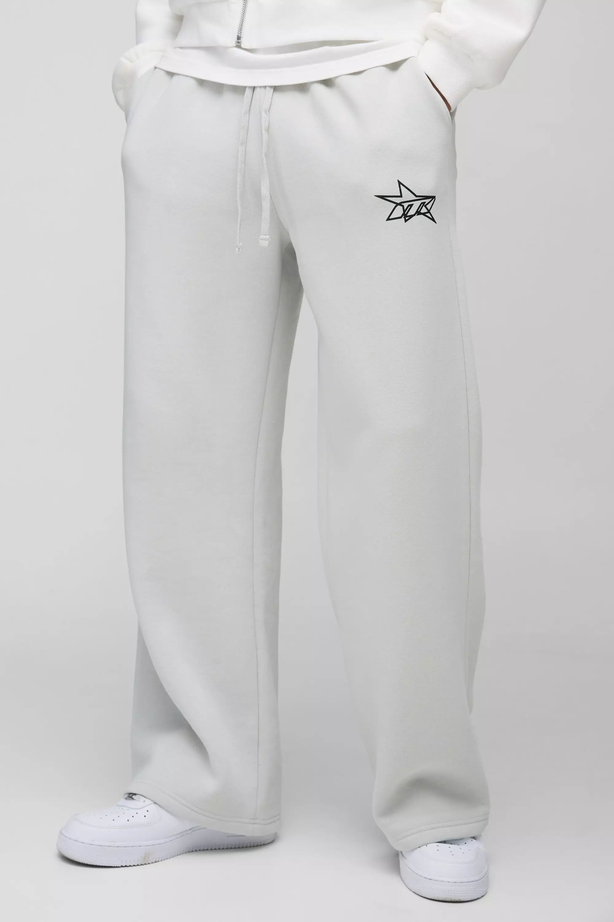Light grey Wide Leg Star Printed Jogger alternative image