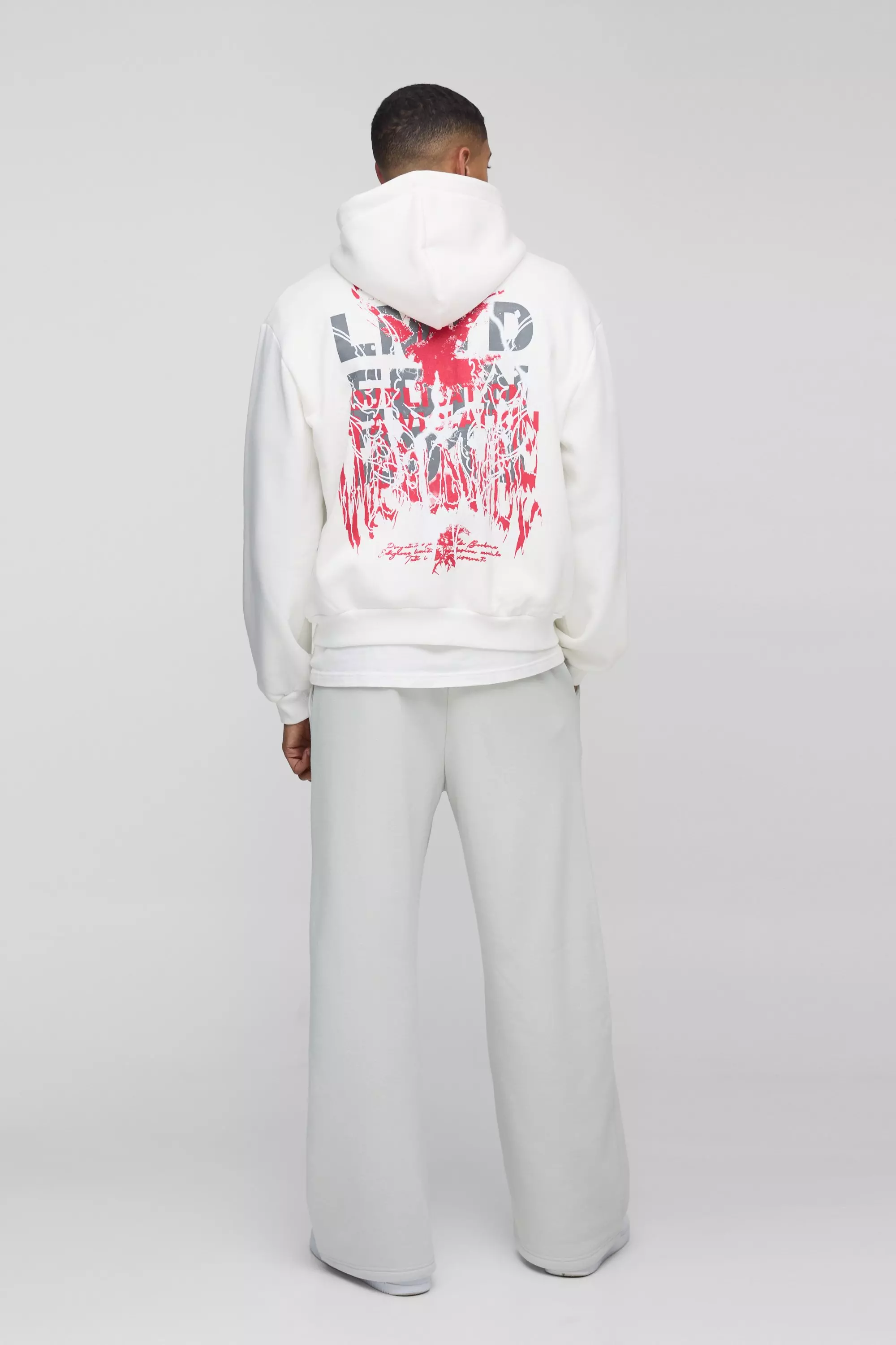 Light grey Wide Leg Star Printed Jogger alternative image