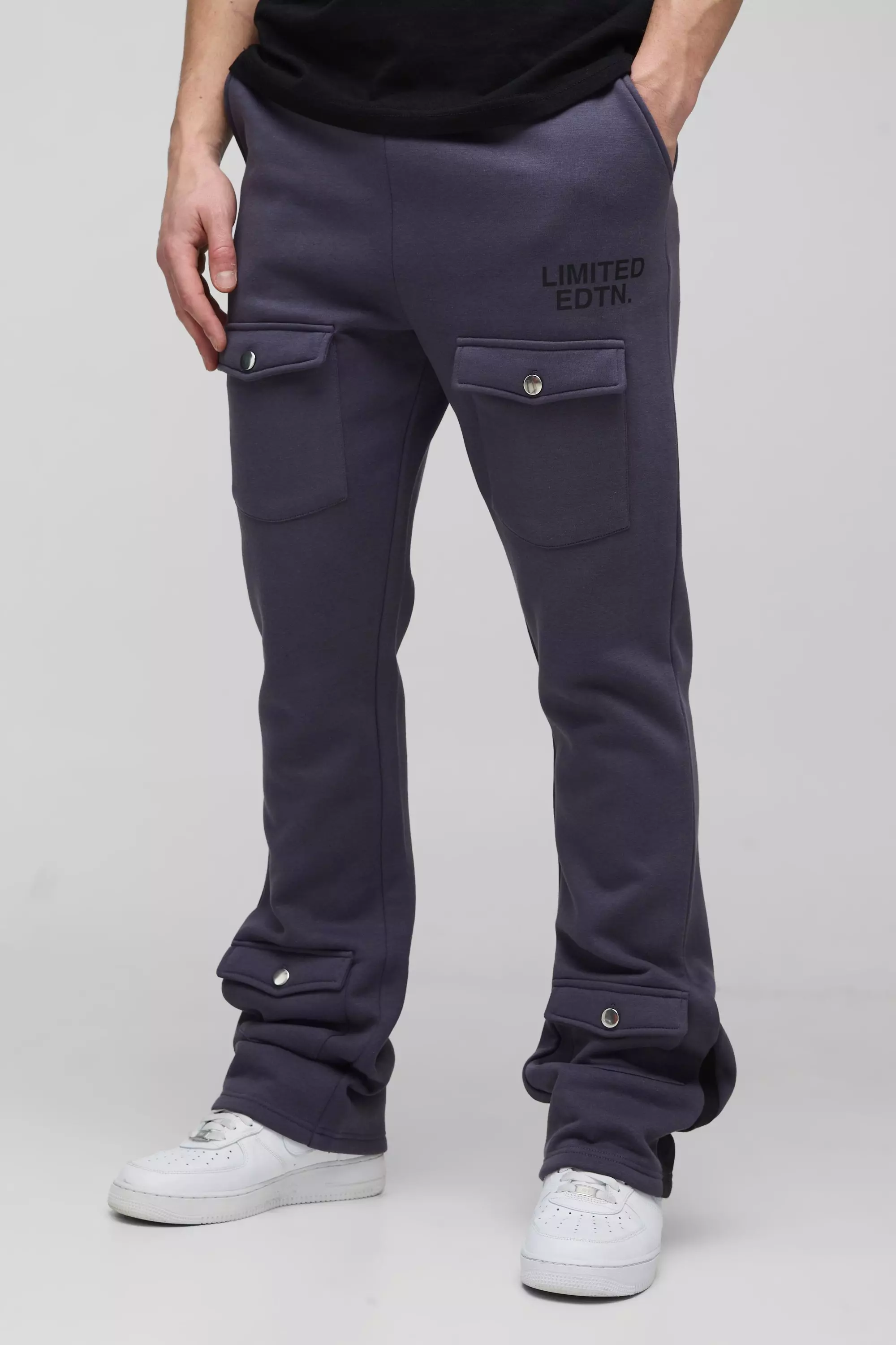 【BAON】[unisex] Dimella Banding Bermuda Cargo Sweatpants Rave Double Cargo Sweatpants - Washed Grey | mnml | shop now