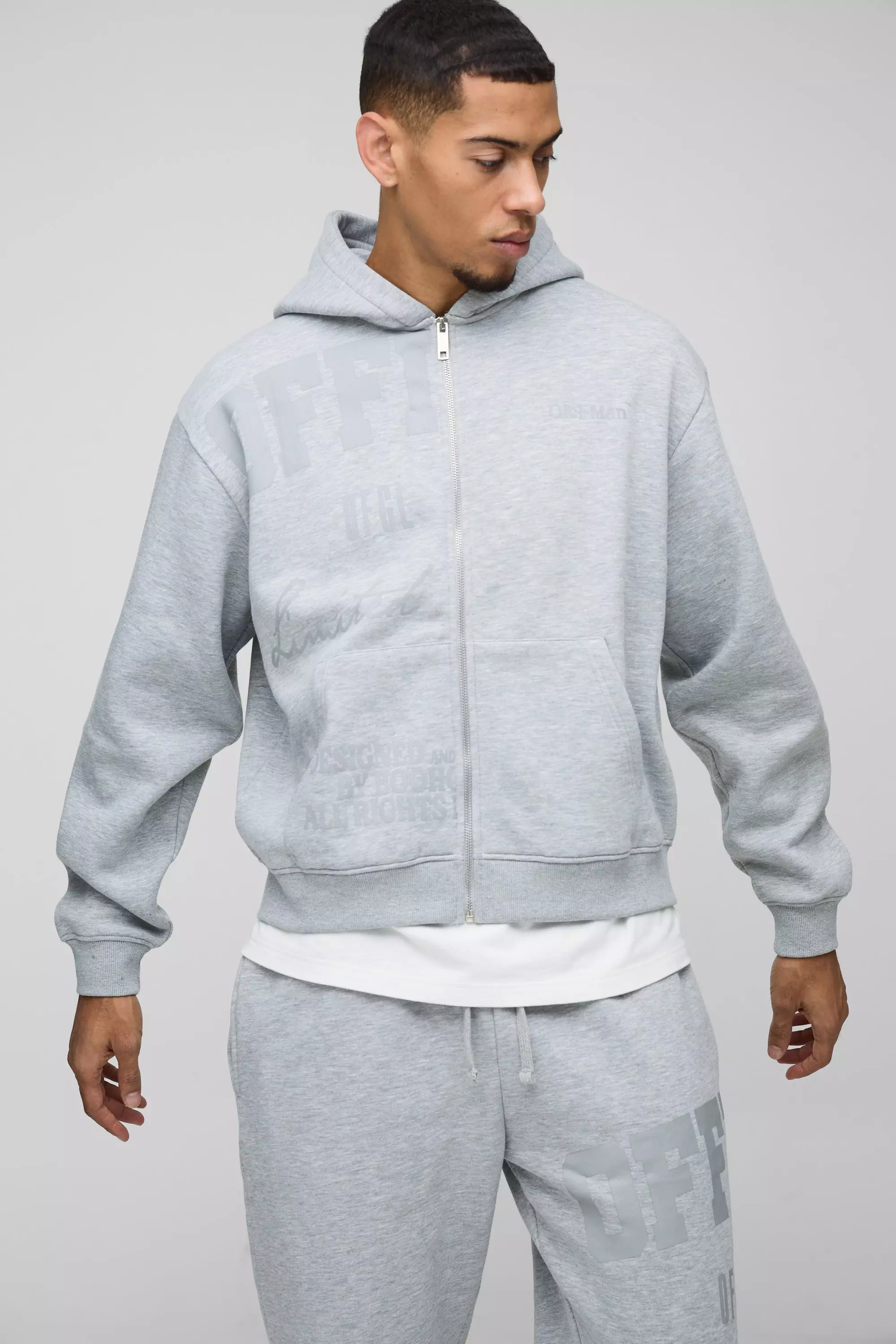 Survêtement oversize zippé - Official, Grey marl autre image