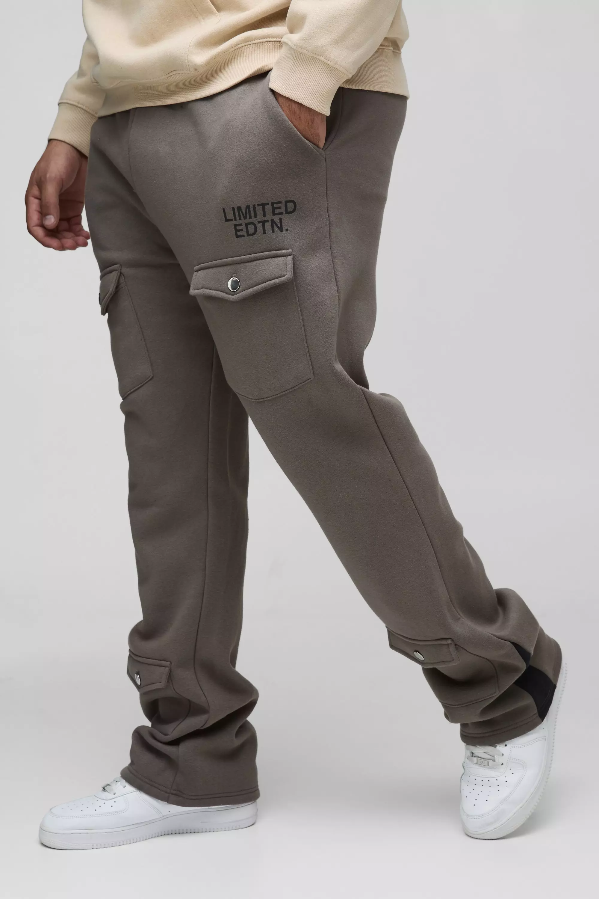 Charcoal Plus Limited Slim Flare Cargo Gusset Joggers alternative image