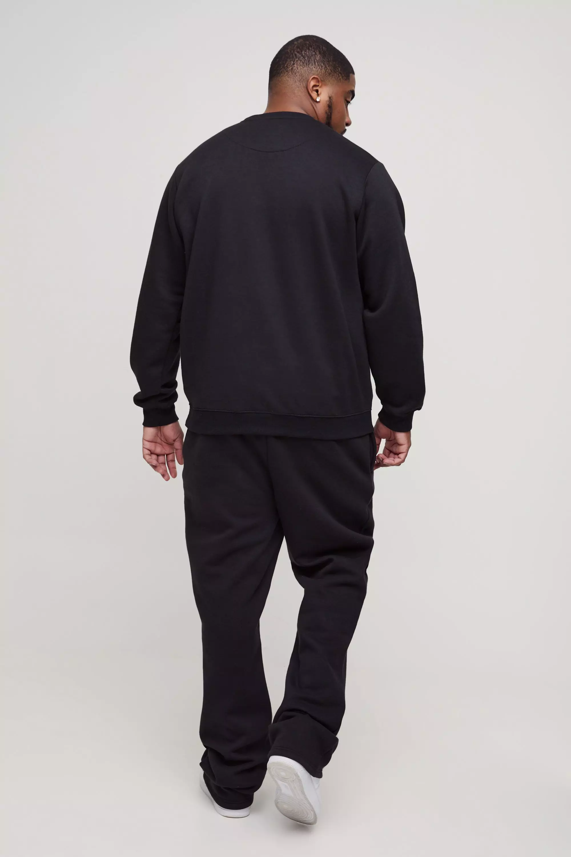 Plus Slim Stacked Wrld Print Gusset Joggers, Black alternatives Bild
