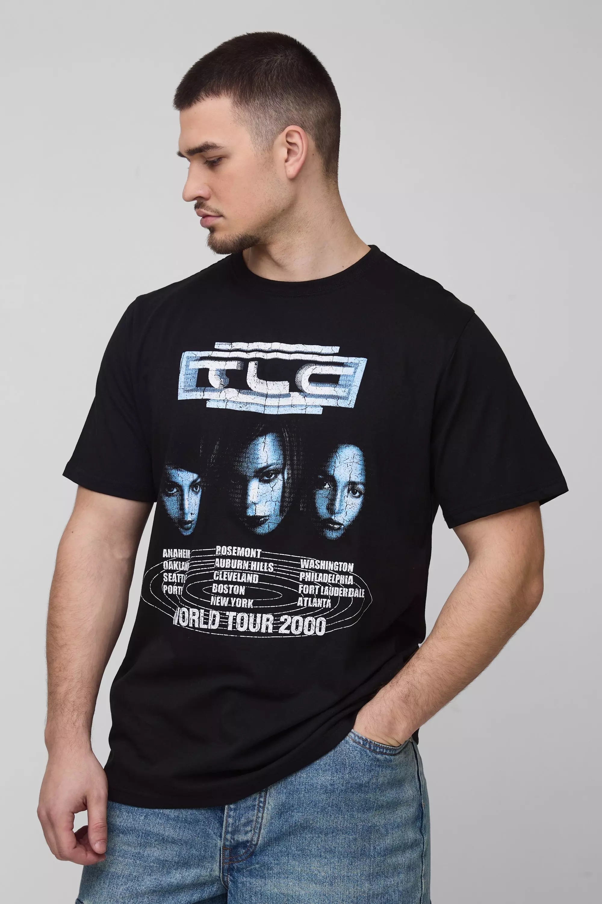 Tall TLC License Print T-Shirt Black