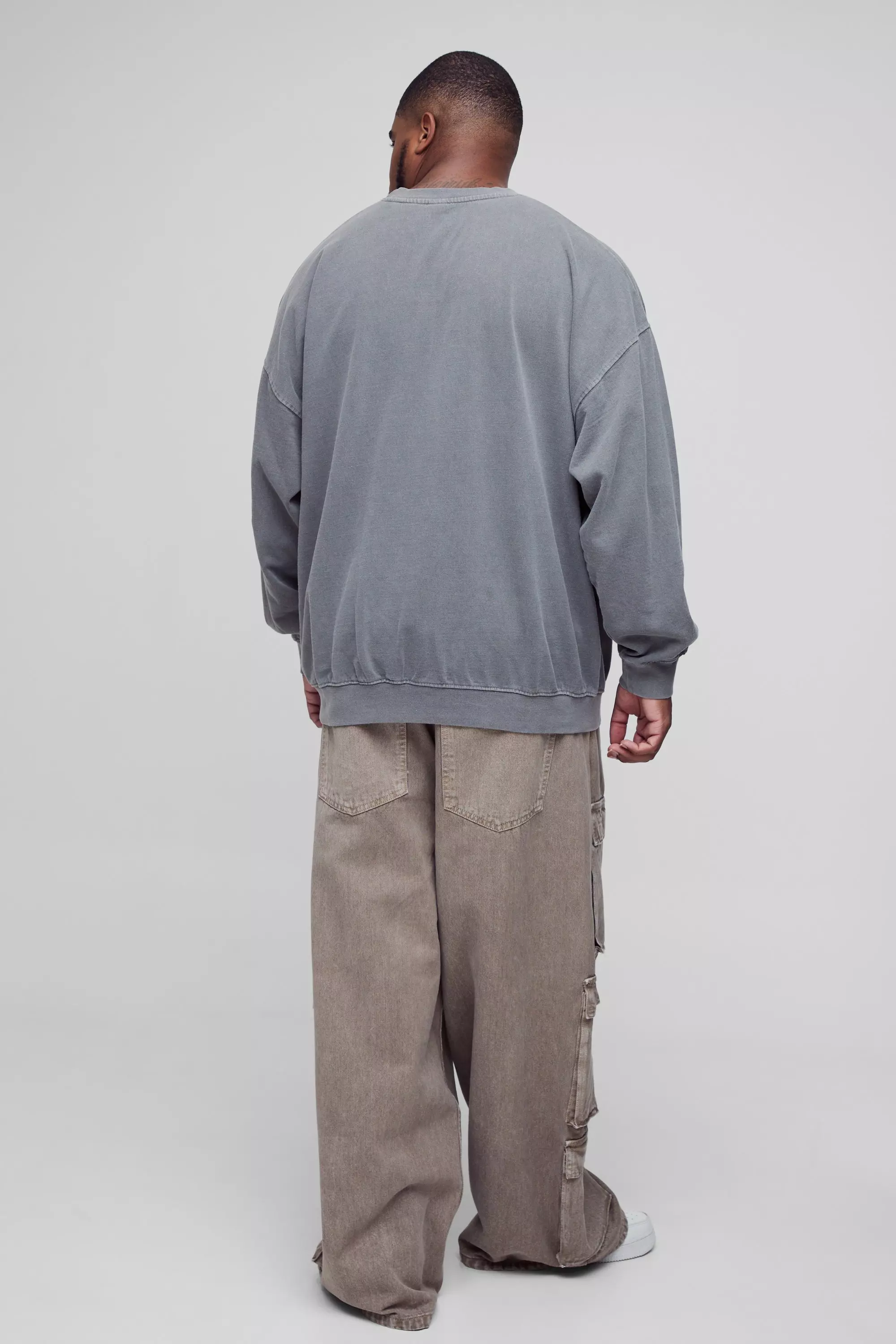 Charcoal Plus Oversized Eazy-E Wash License Print Sweatshirt alternative image