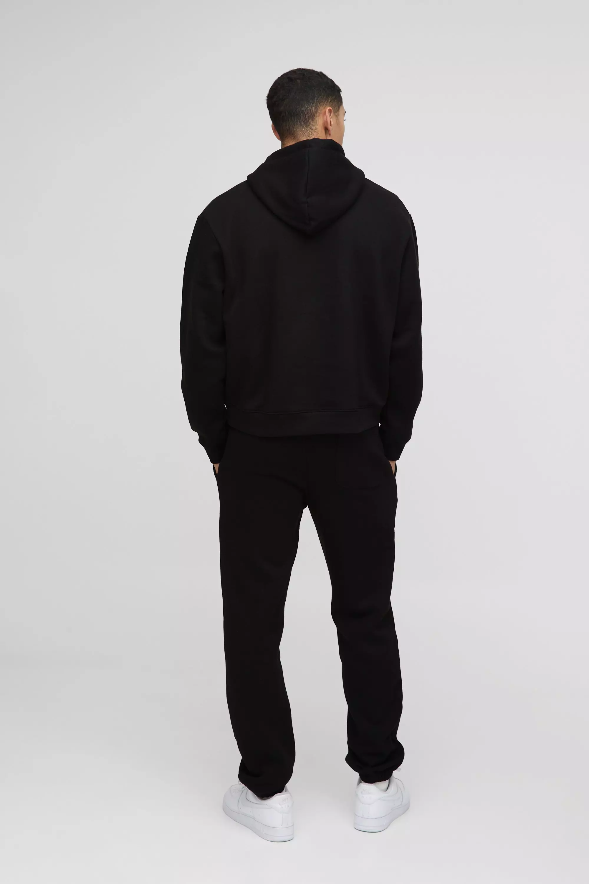 Black Oversized Boxy Man Hooded Tracksuit alternative image