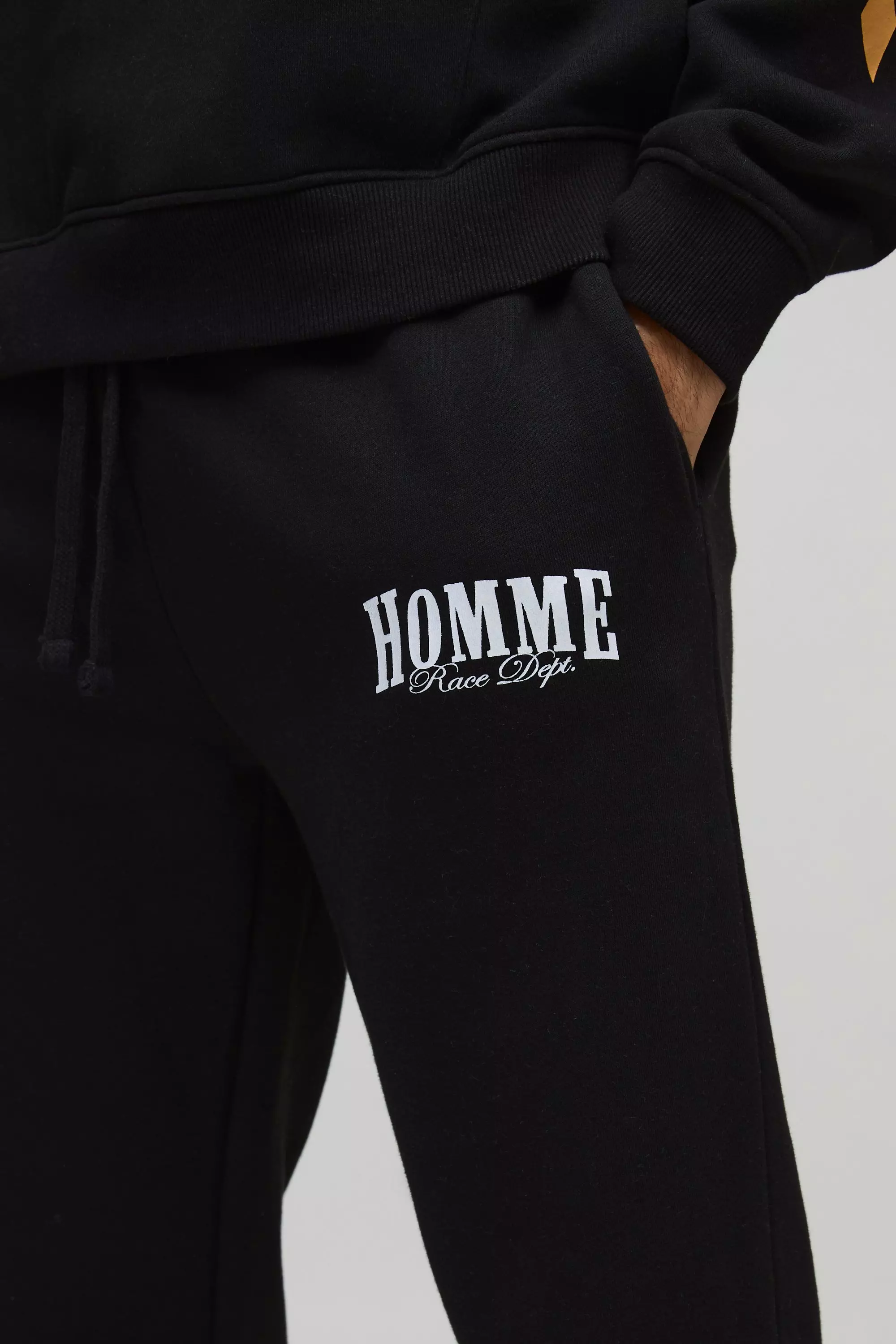 Black Slim Homme Stacked Flare Joggers alternative image