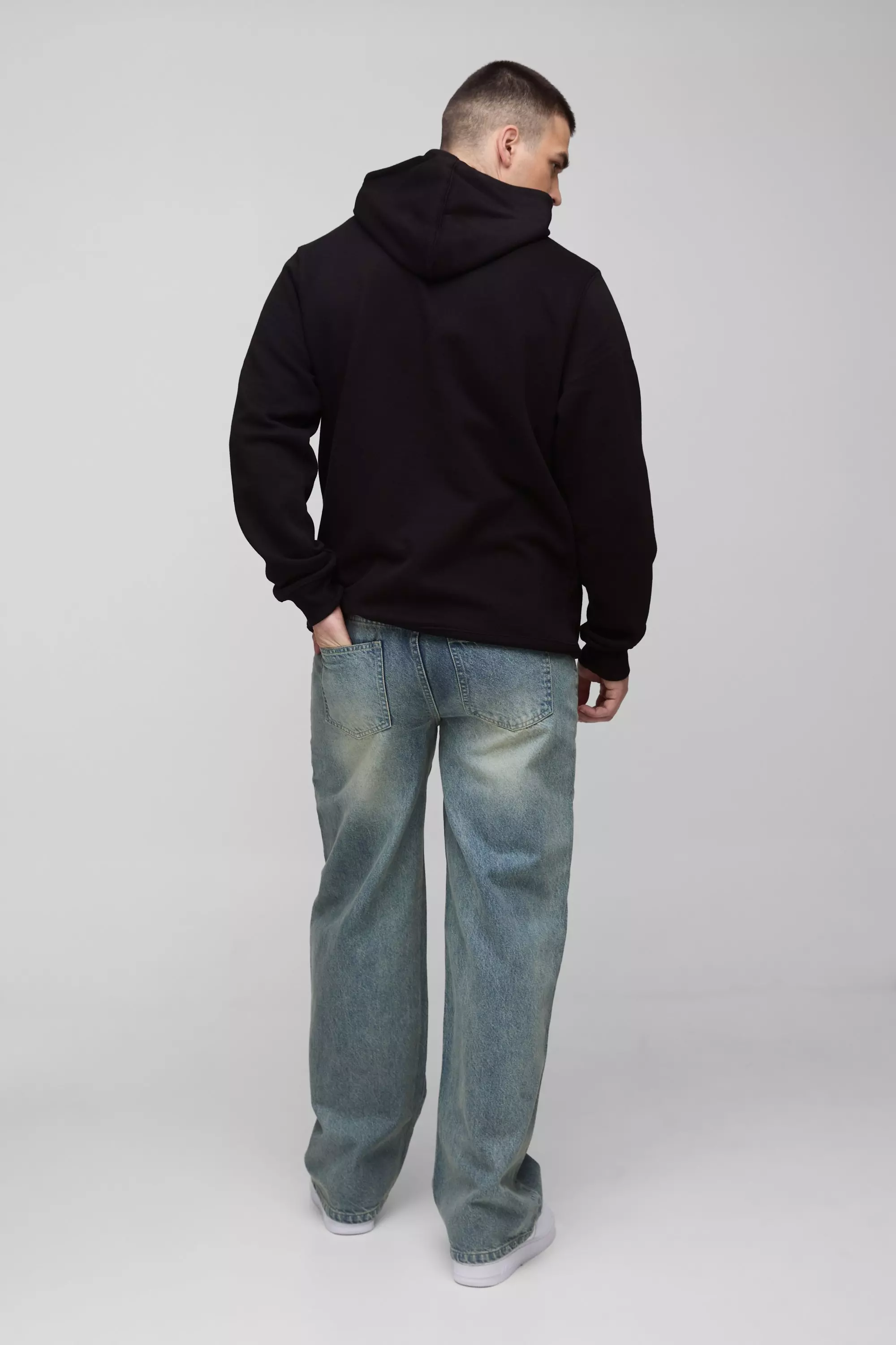 Black Tall Geborduurde Duiven Hoodie alternatieve afbeelding