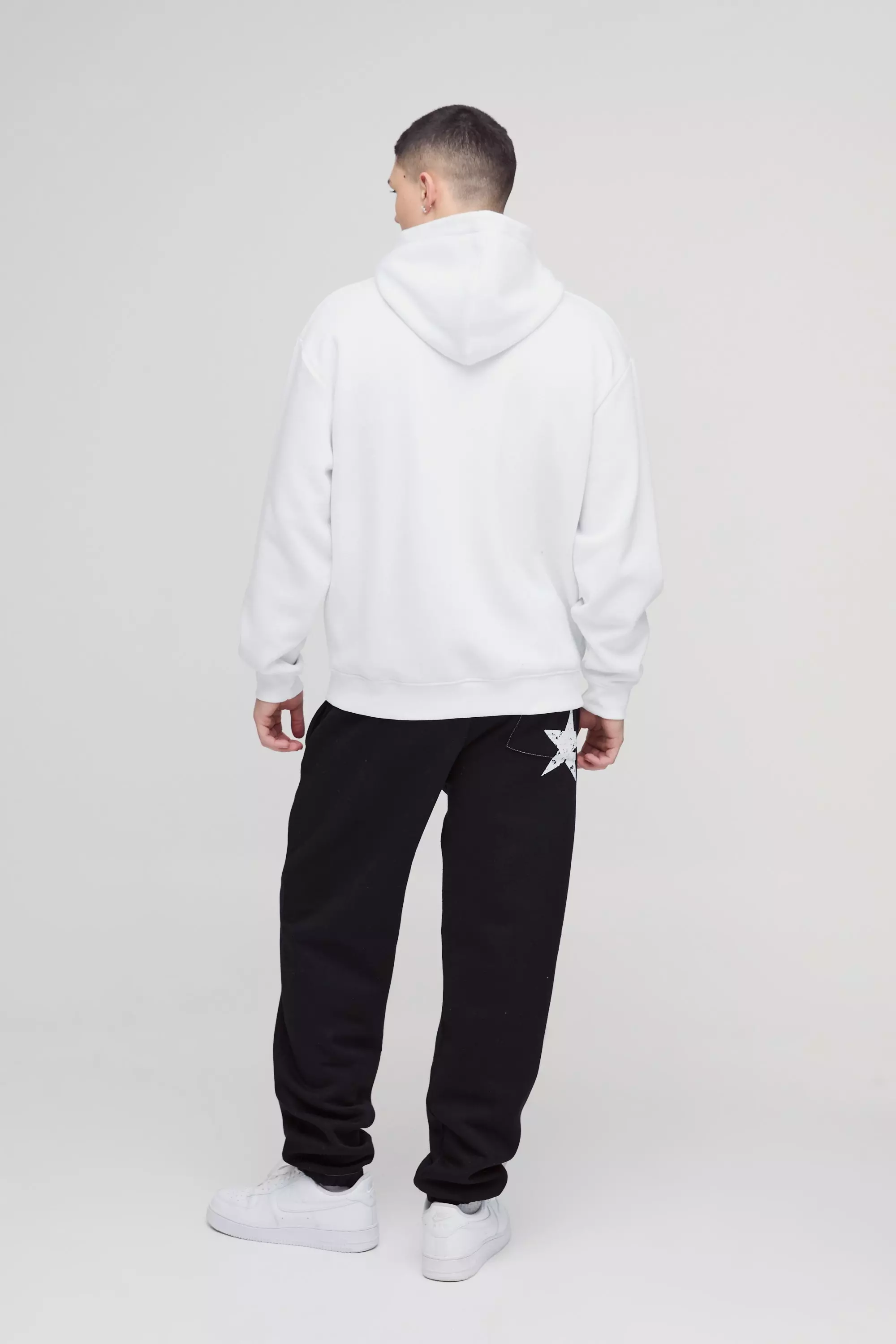 White Oversized Zip Through Gothic Hoodie alternative image