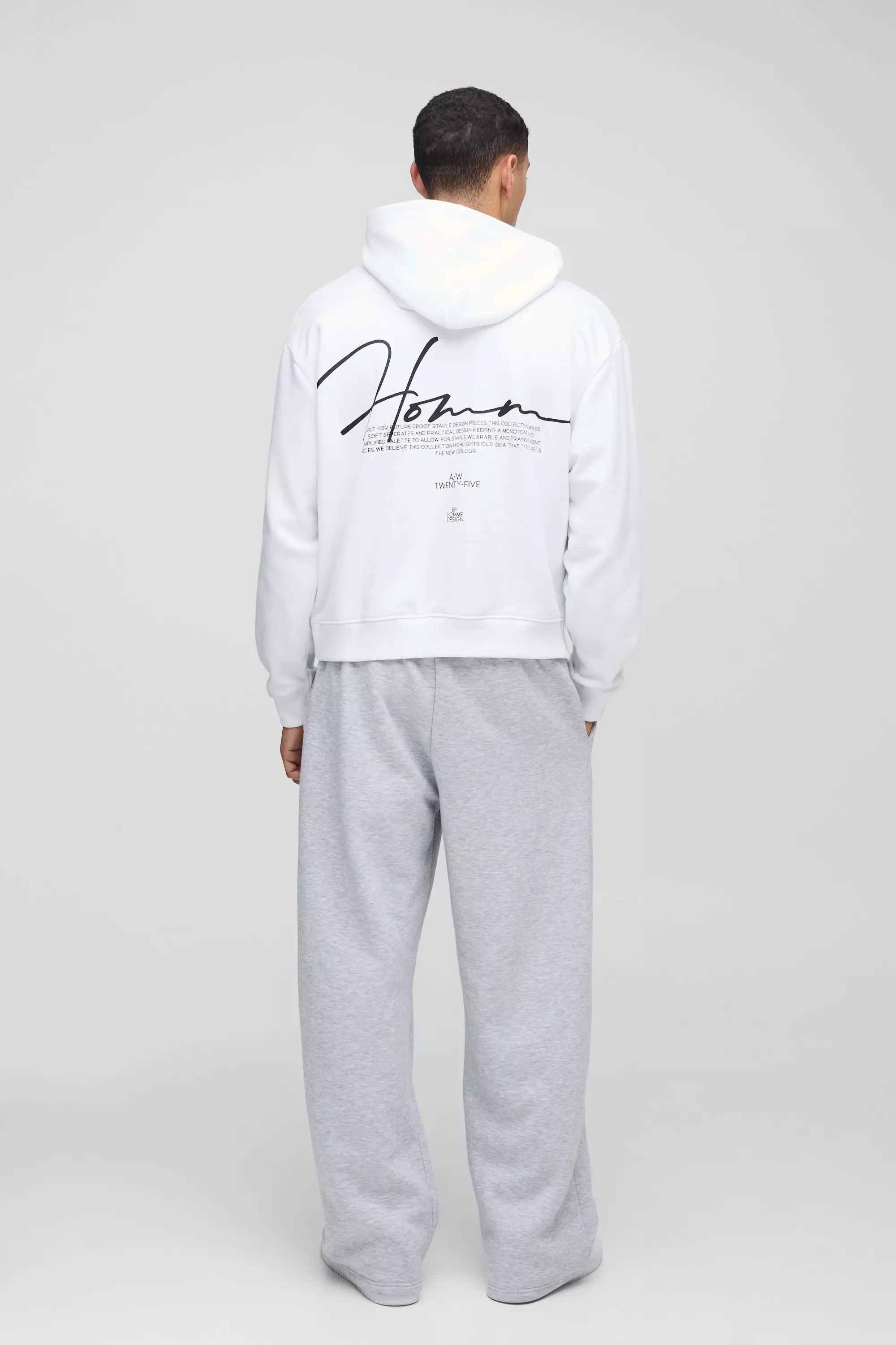 Sweat à capuche oversize à broderie Homme, White autre image