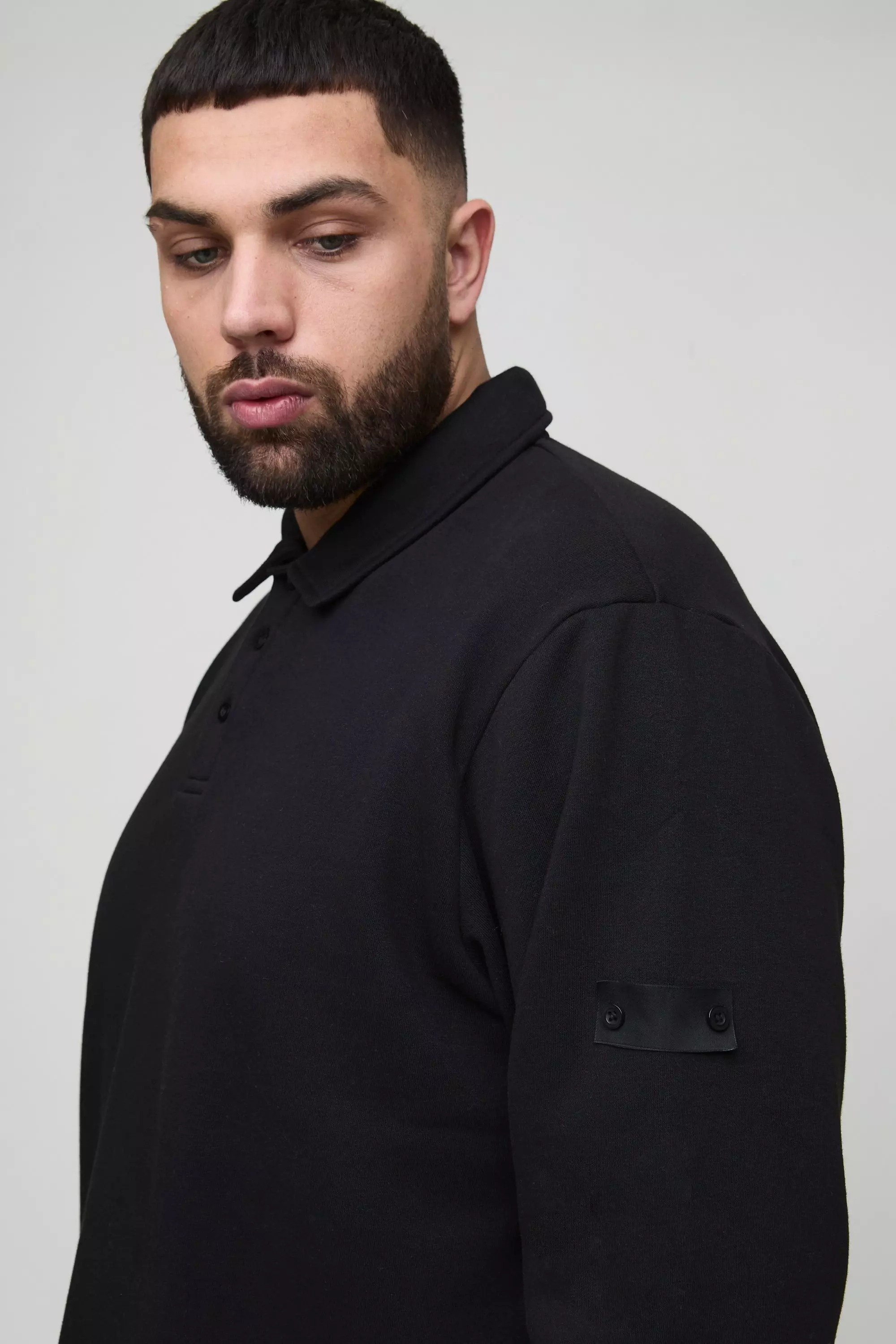 Plus Rugby-Poloshirt mit Etikett, Black alternatives Bild