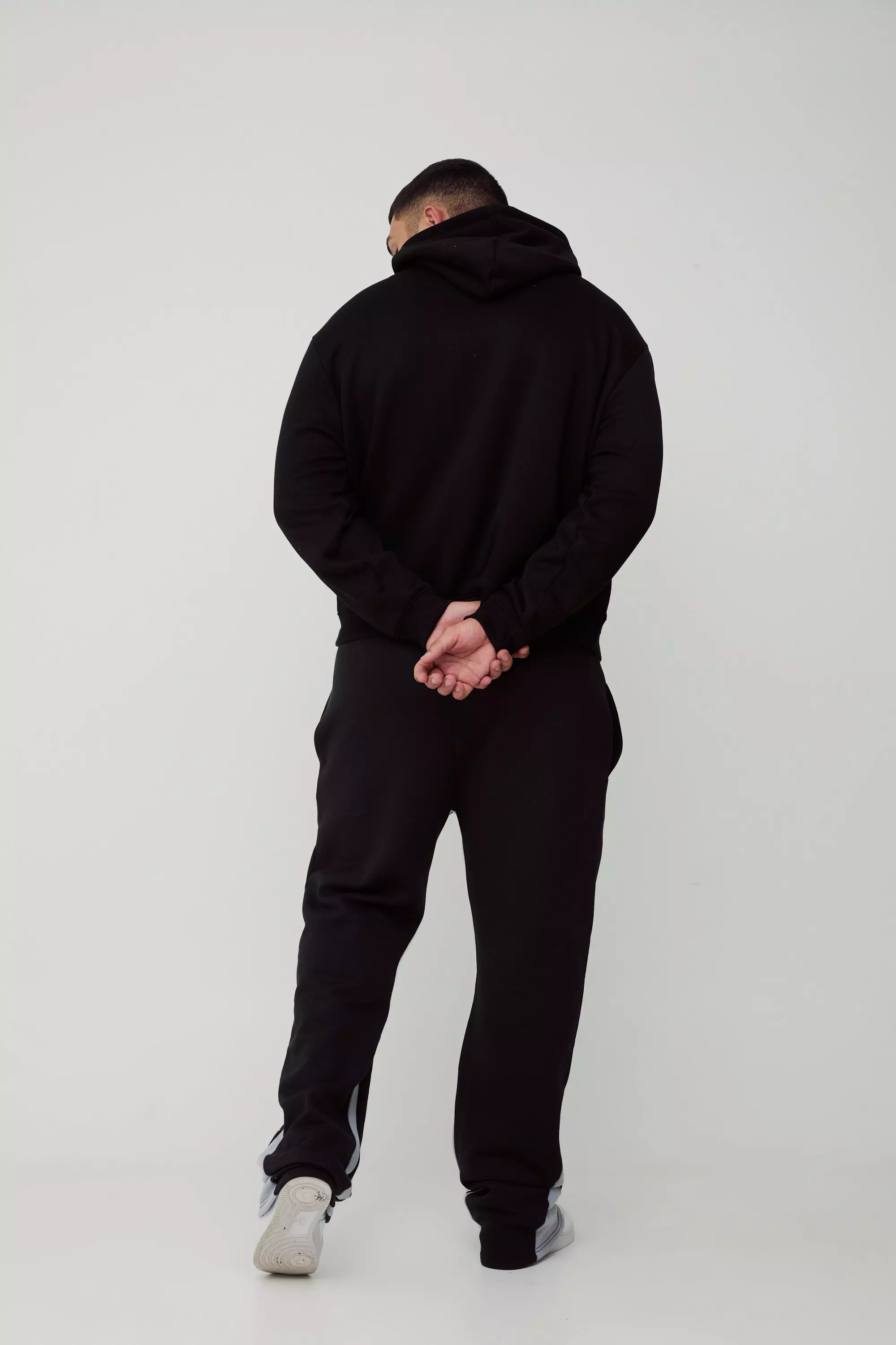 Black Plus Slim Stacked Flare Sweatpants With Gusset Panel alternative image