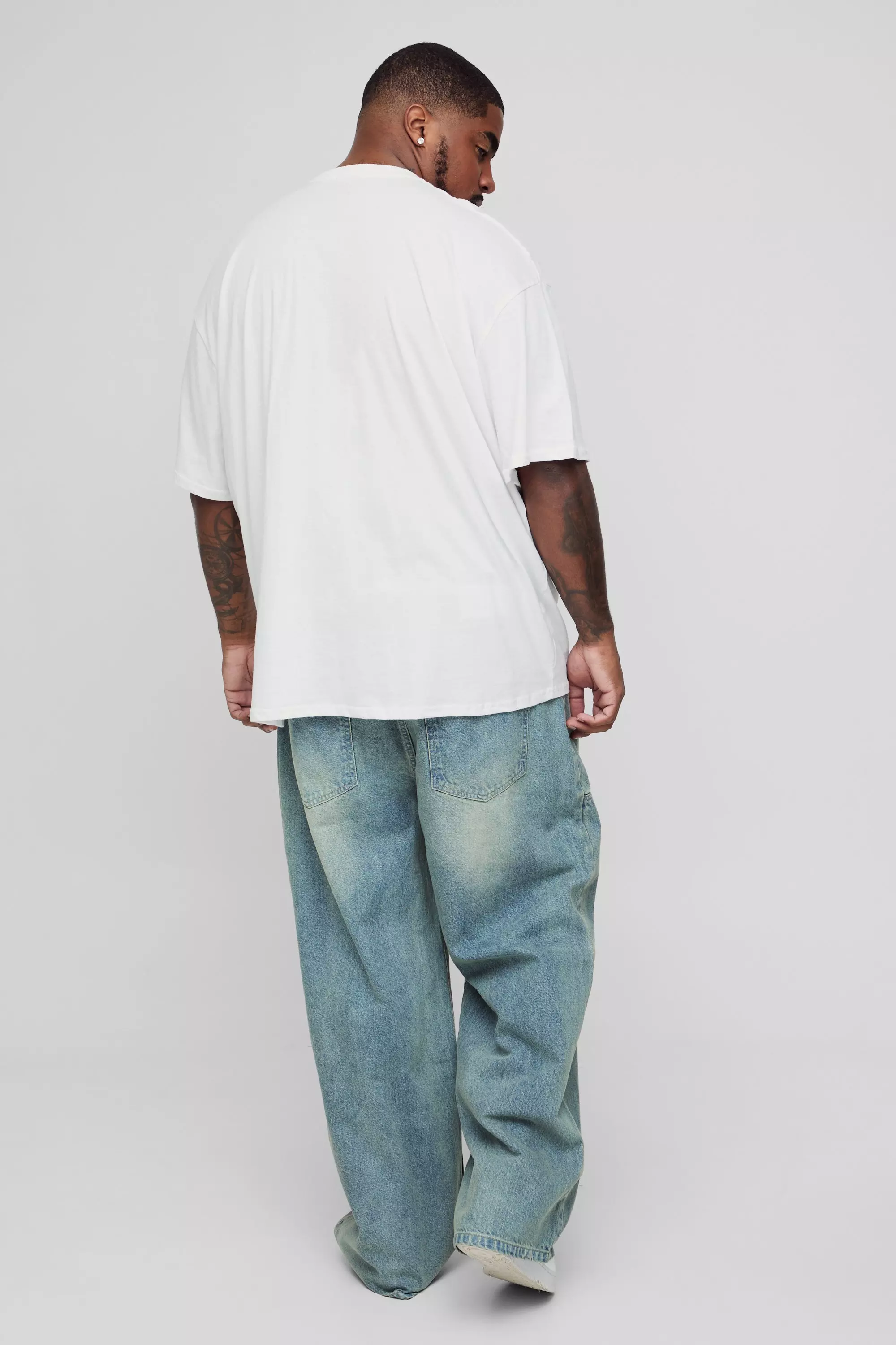 White Plus Oversized Embroidered Umbrella T-Shirt alternative image