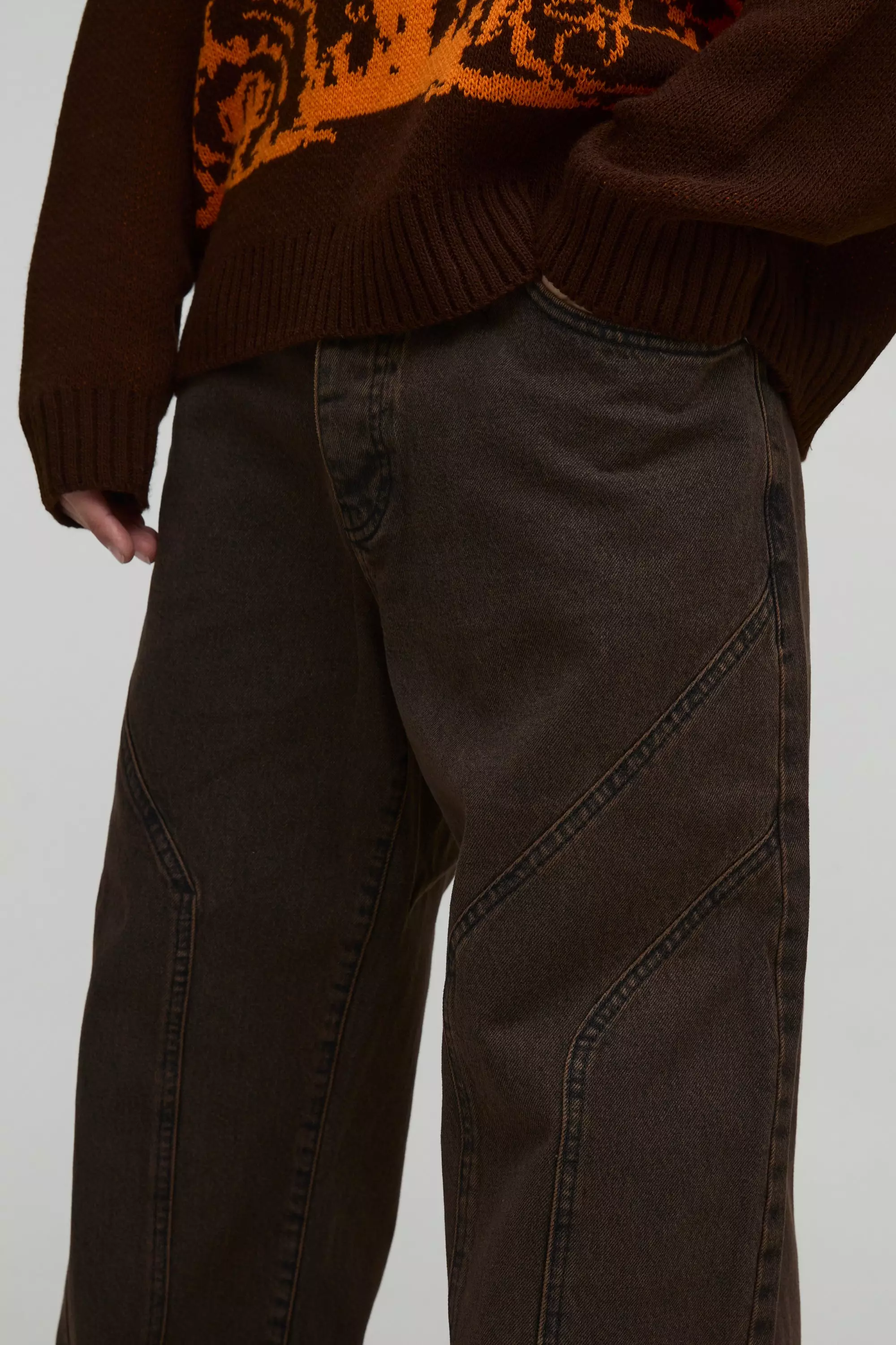 Relaxed Fit Rigid Seam Detail Jeans | boohooMAN USA