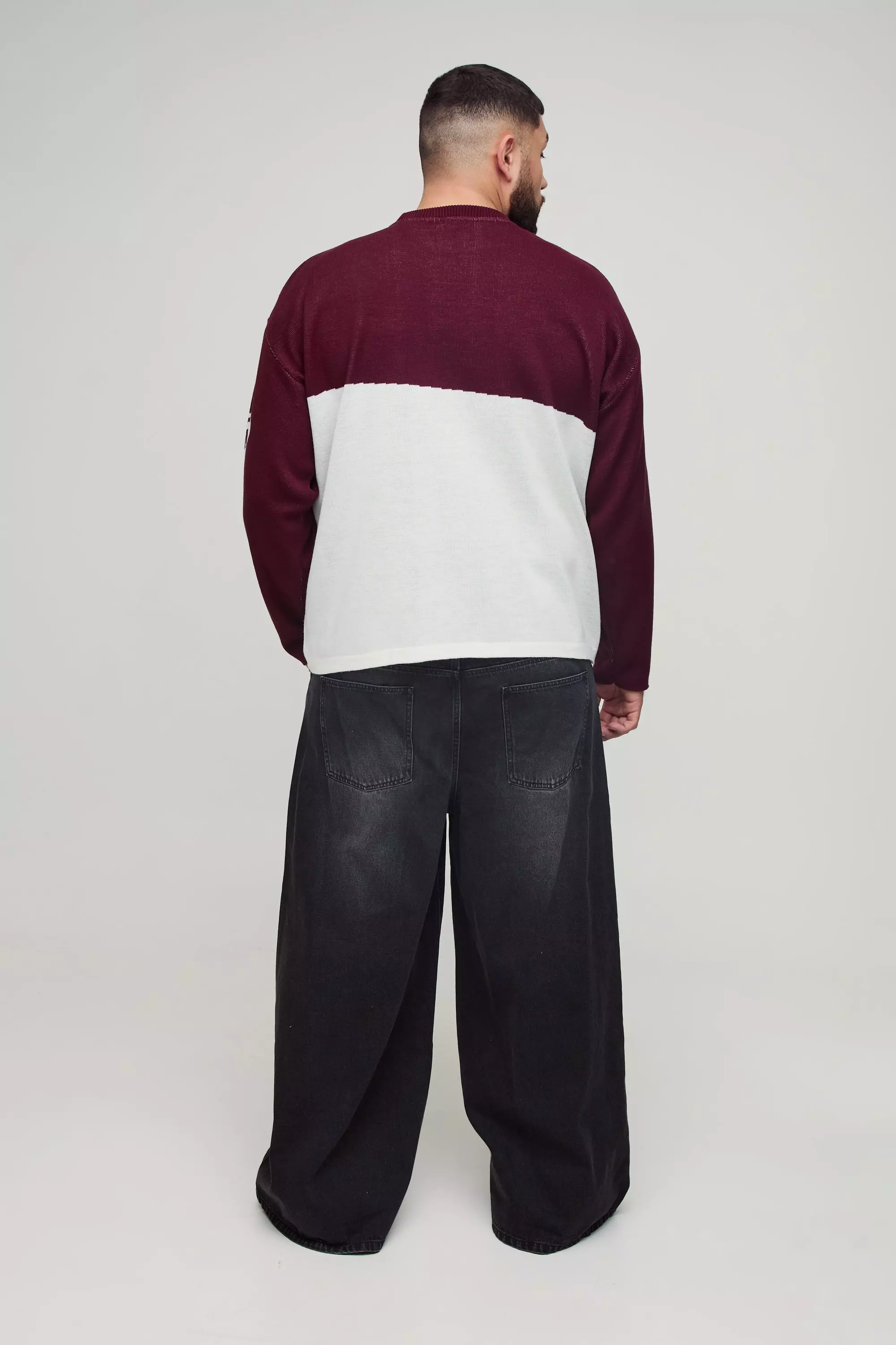 Plus langärmliges Oversize T-Shirt, Burgundy alternatives Bild