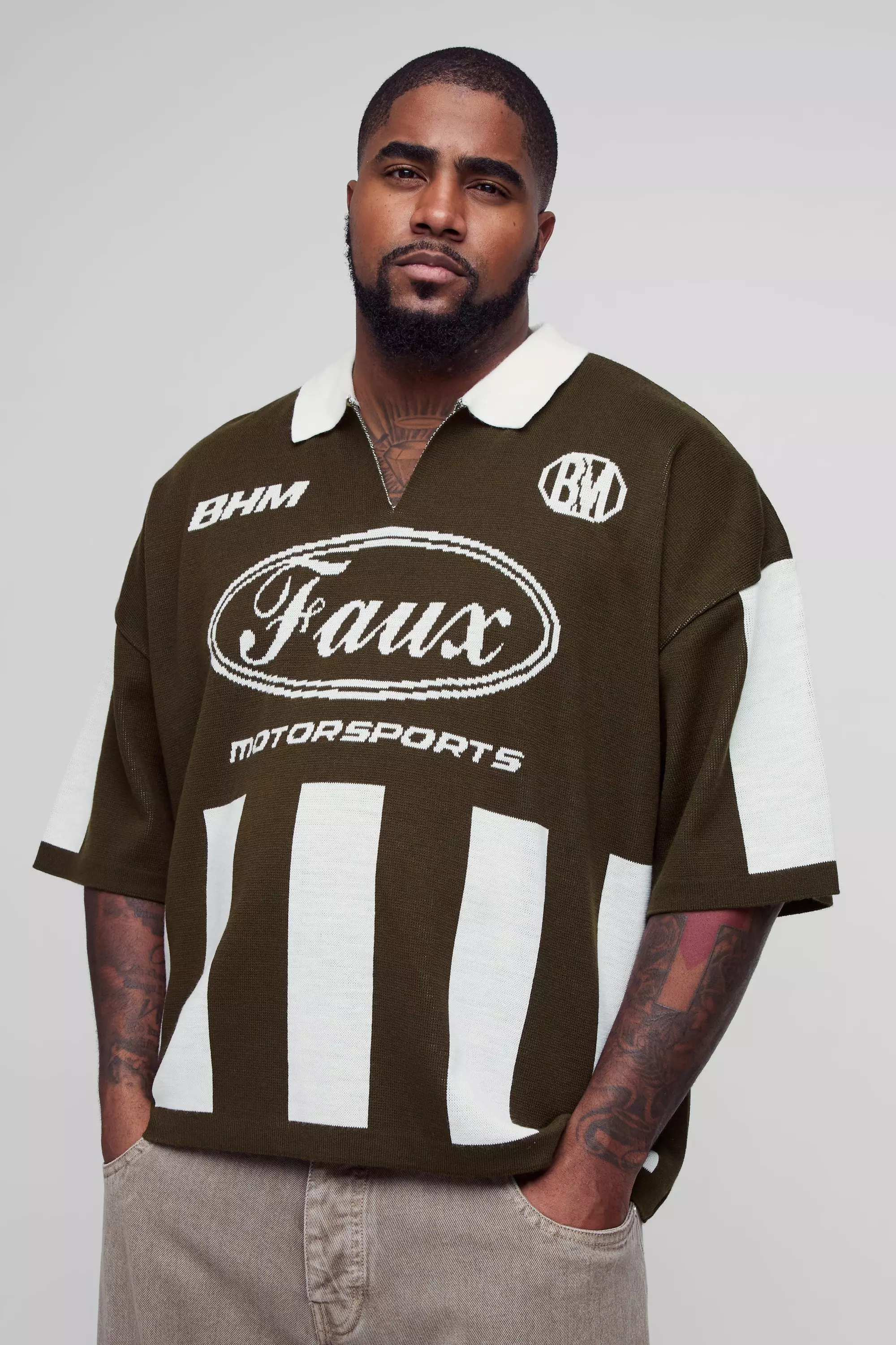 Grande taille - Polo oversize en maille, Green autre image