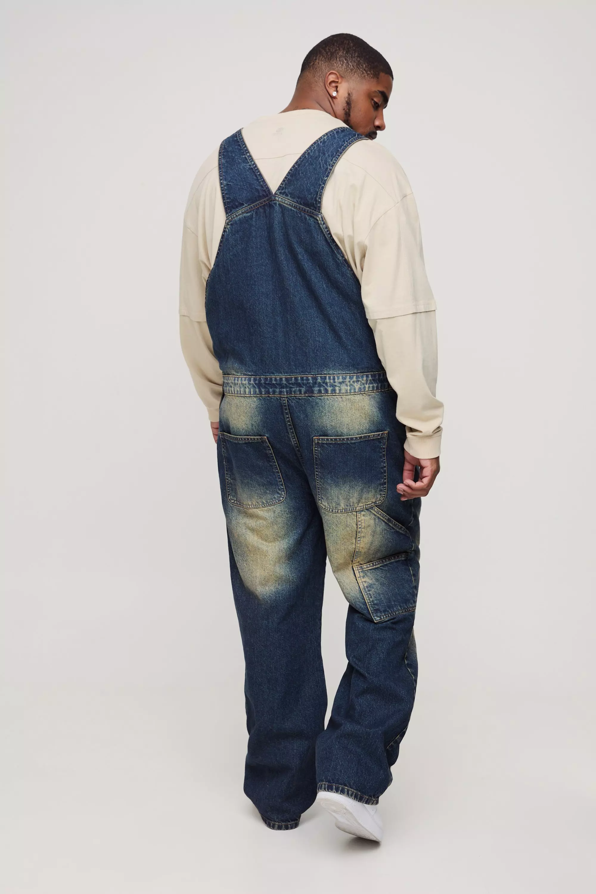 Plus Straight Leg Overalls | boohooMAN USA