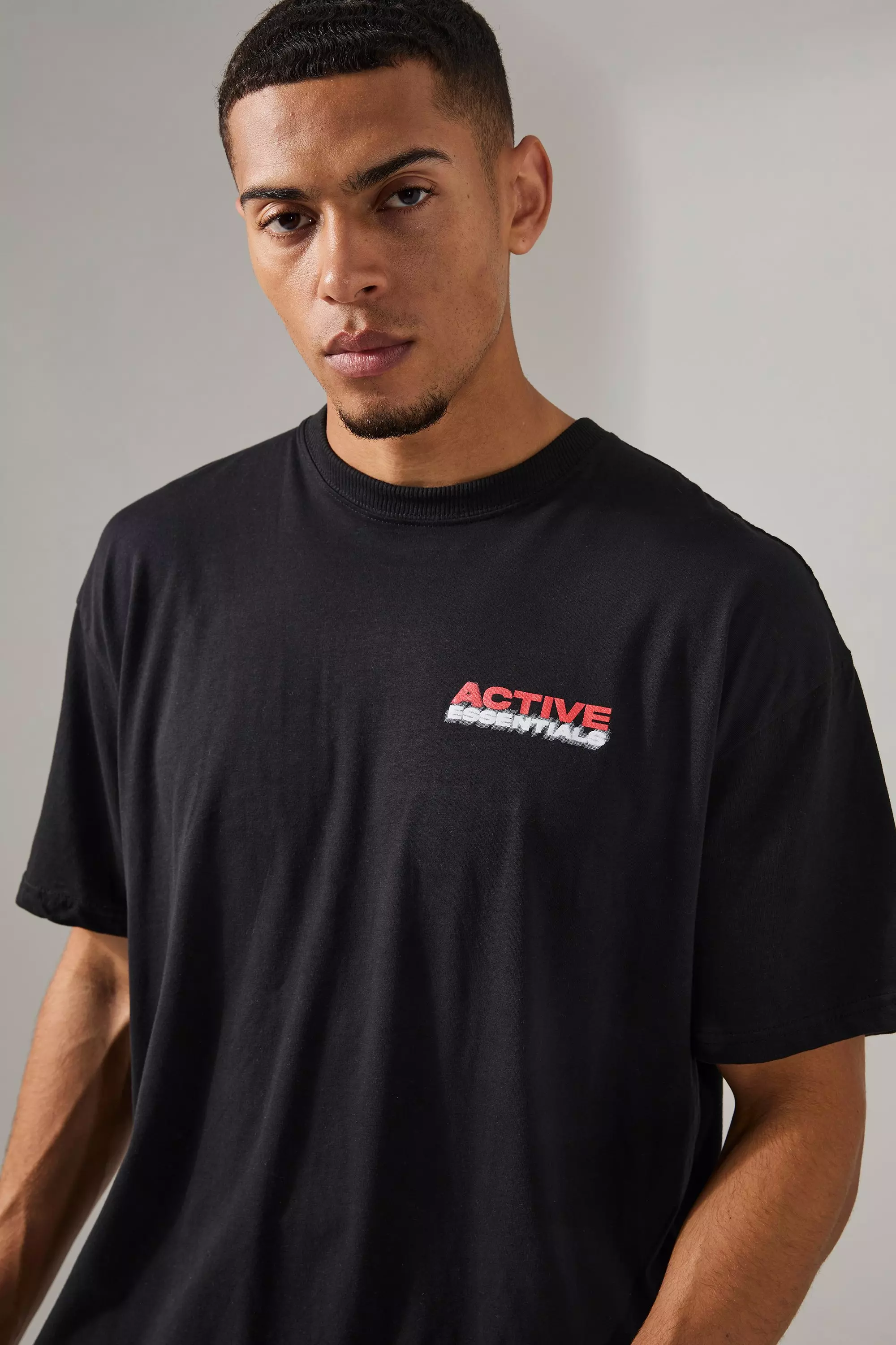 Black Man Active Essentials Blurred Oversized T-shirt alternative image