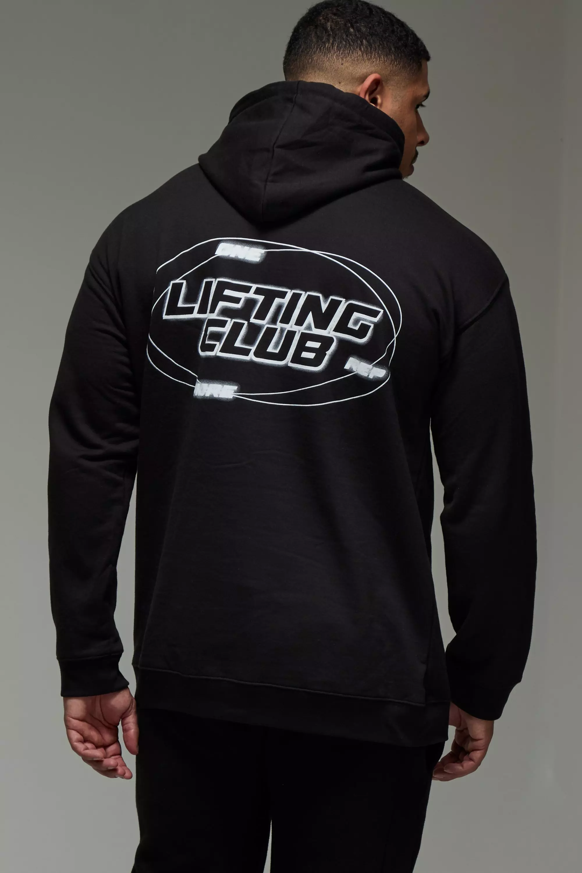 Black Man Active Blurred Oversized Hoodie alternative image