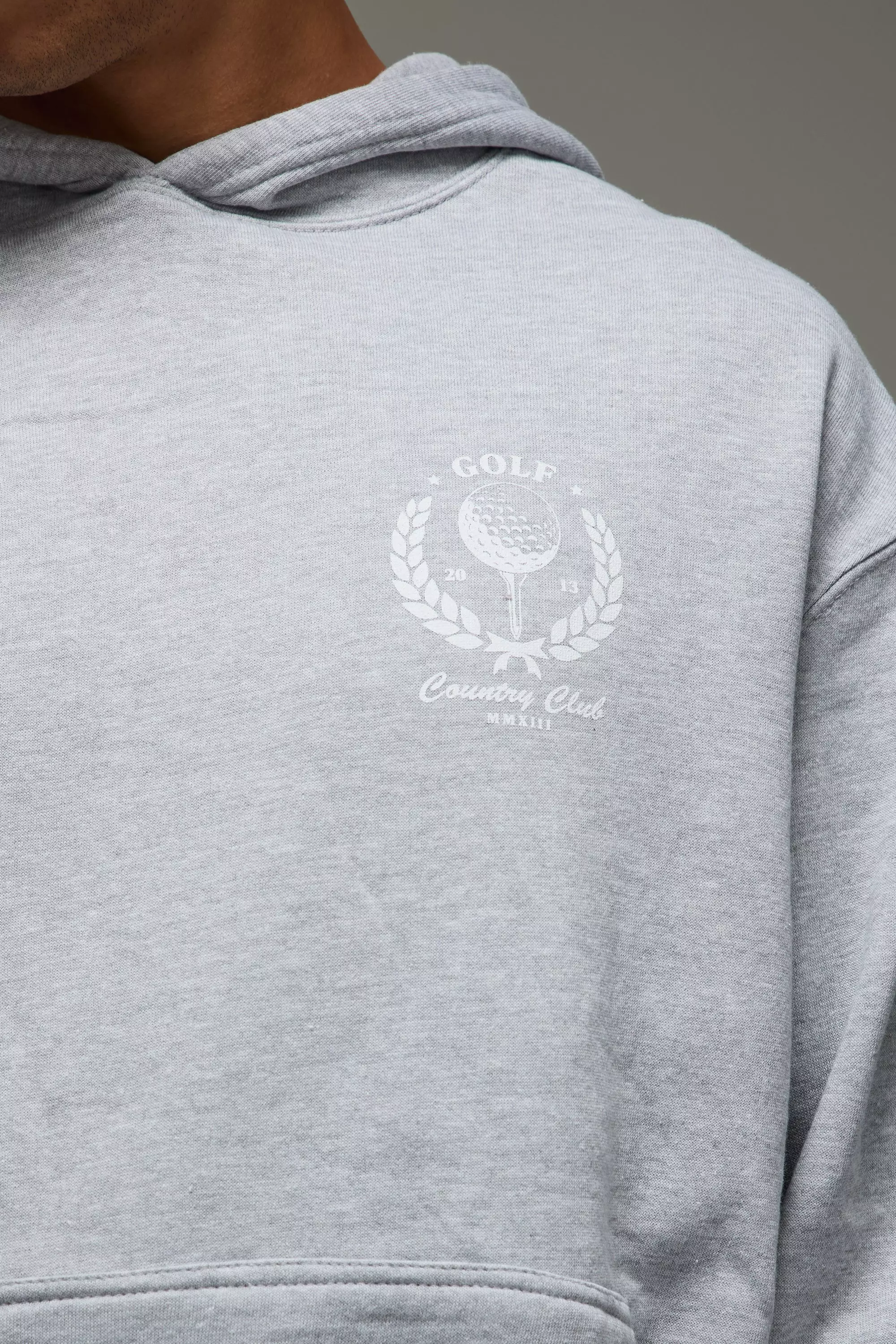 Grey marl Man Active Oversized Golf Country Club Hoodie alternatieve afbeelding