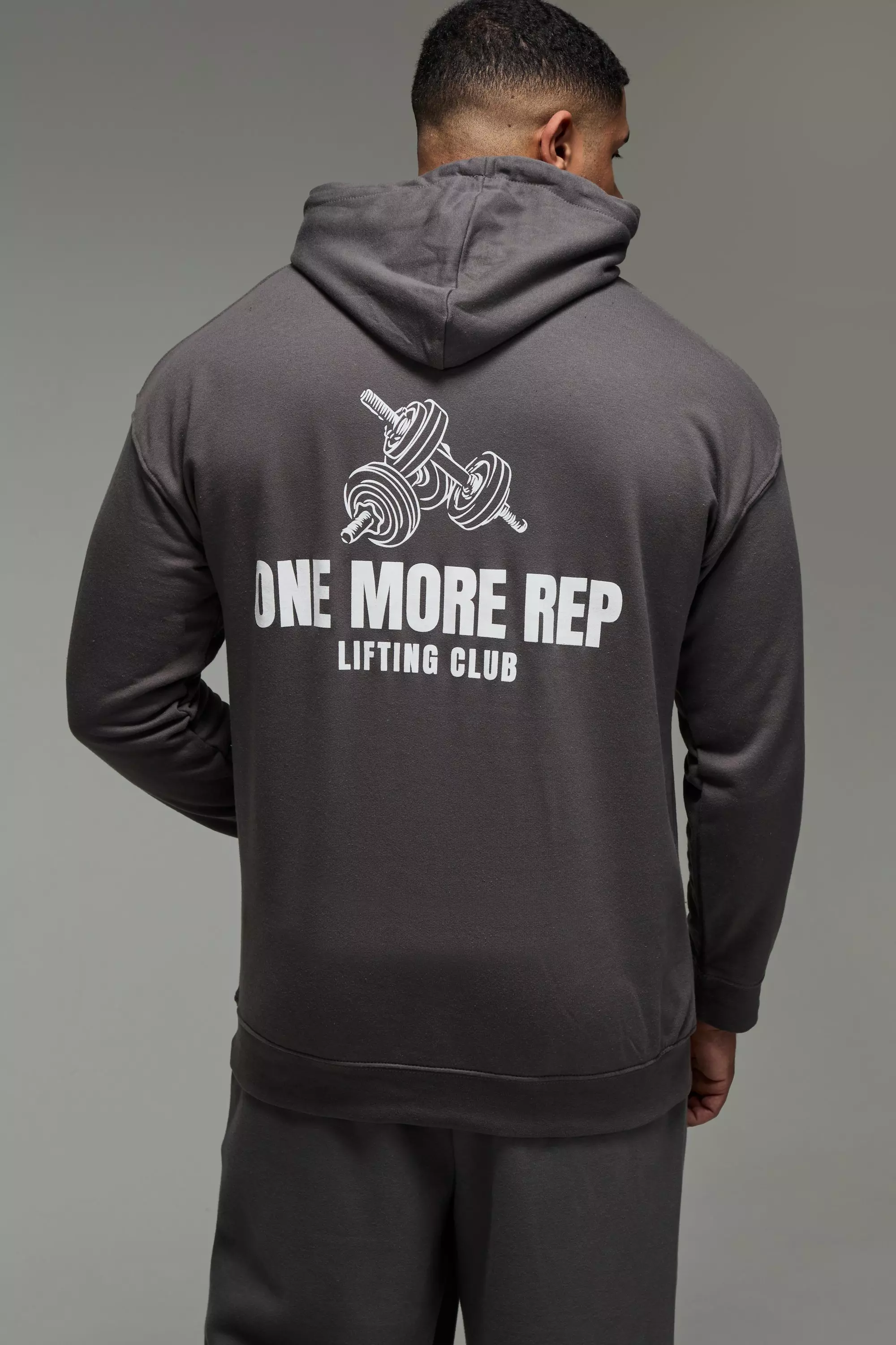 Charcoal Man Active One More Rep Oversized Hoodie alternative image