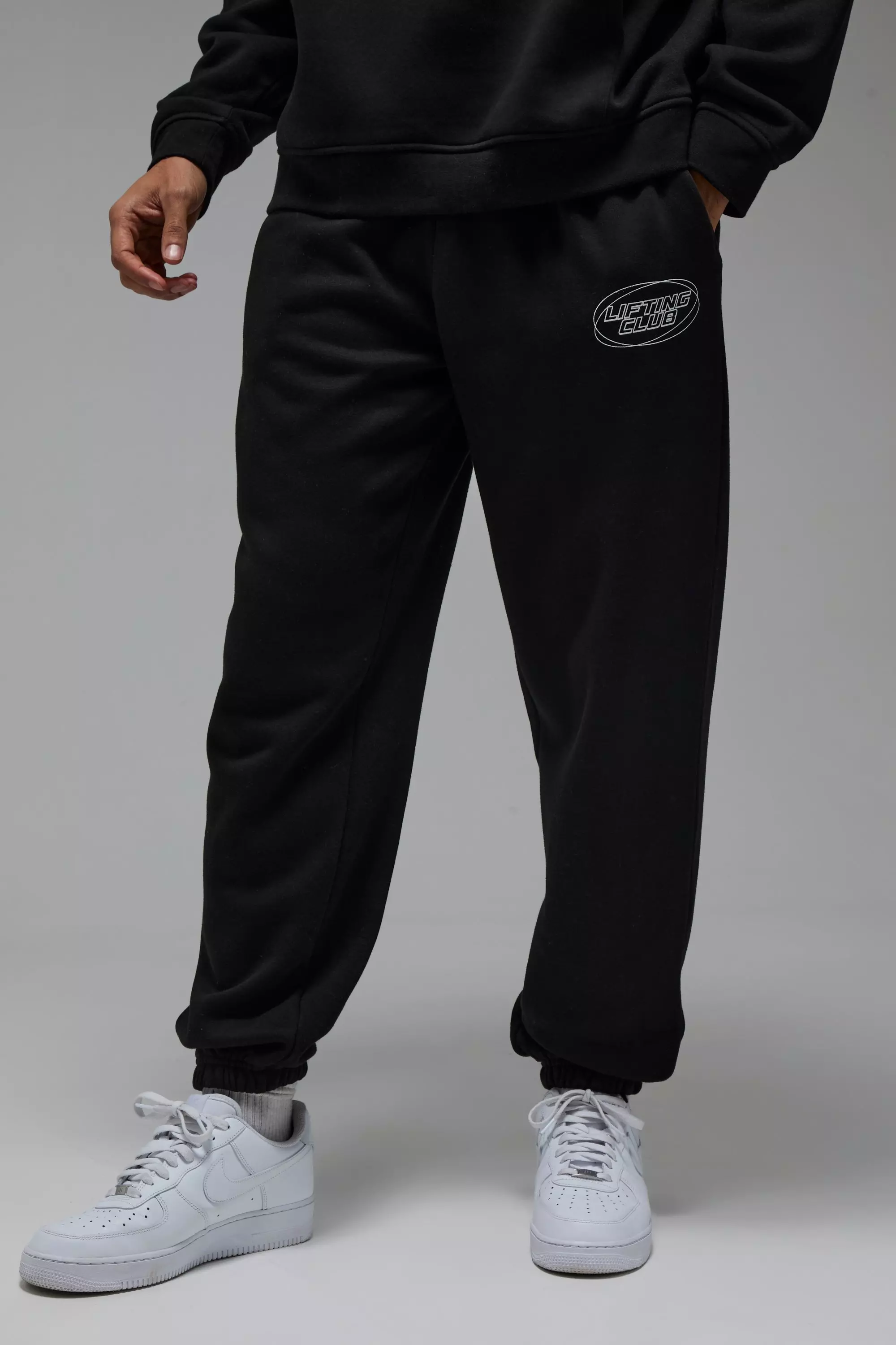 Man Active Blurred Oversized Joggers Black