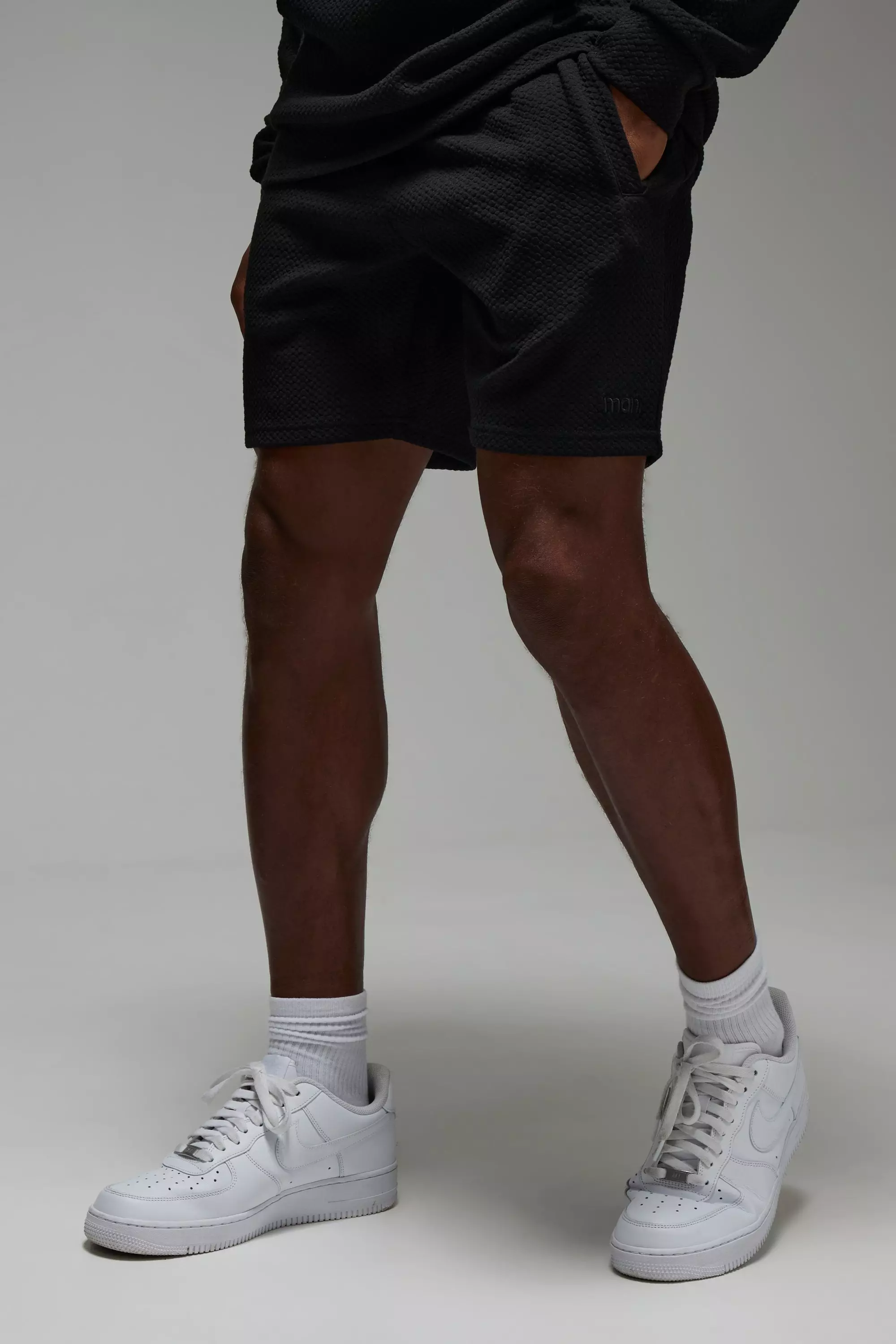 Texturierte Man Sport-Shorts, Black alternatives Bild