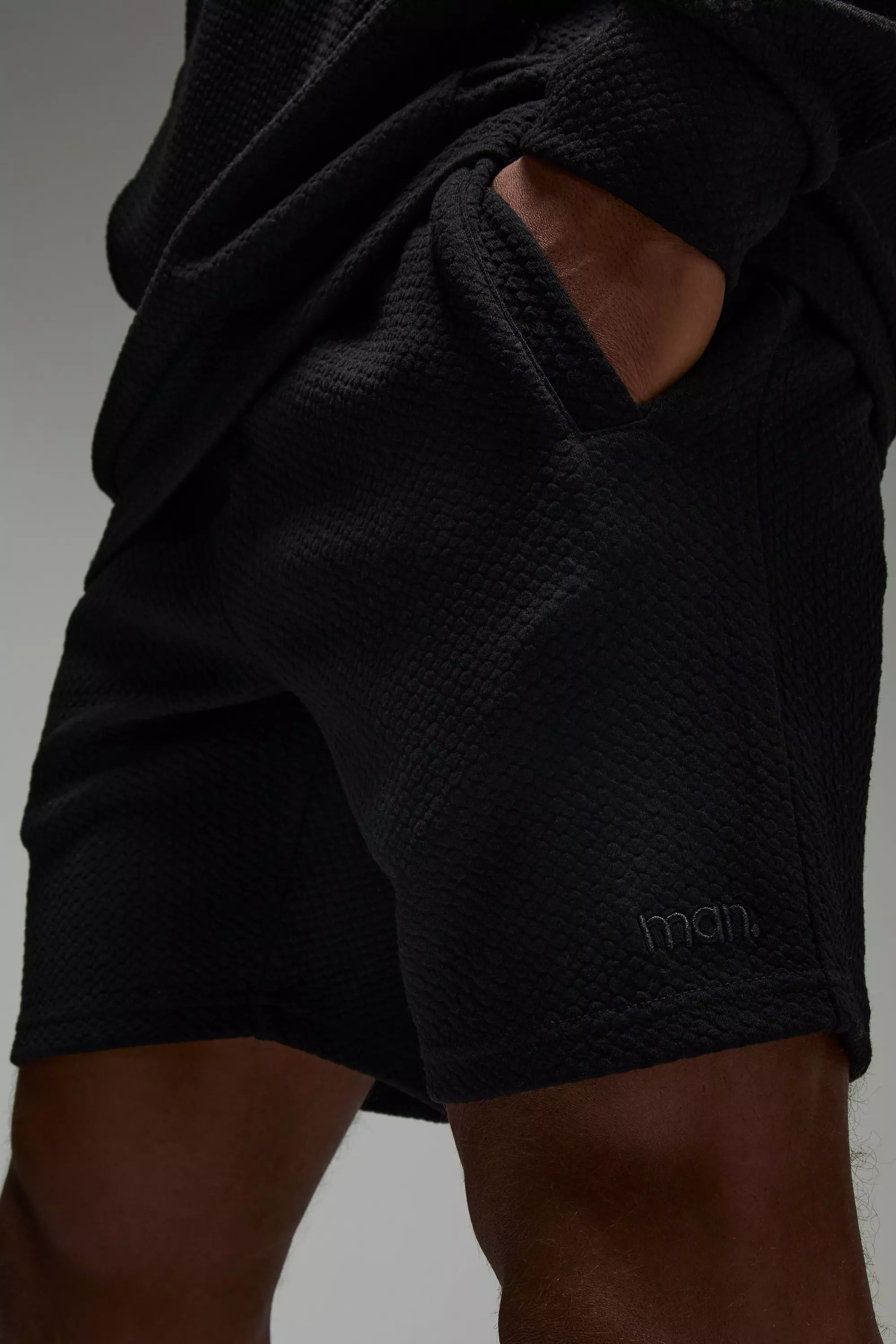Texturierte Man Sport-Shorts, Black alternatives Bild