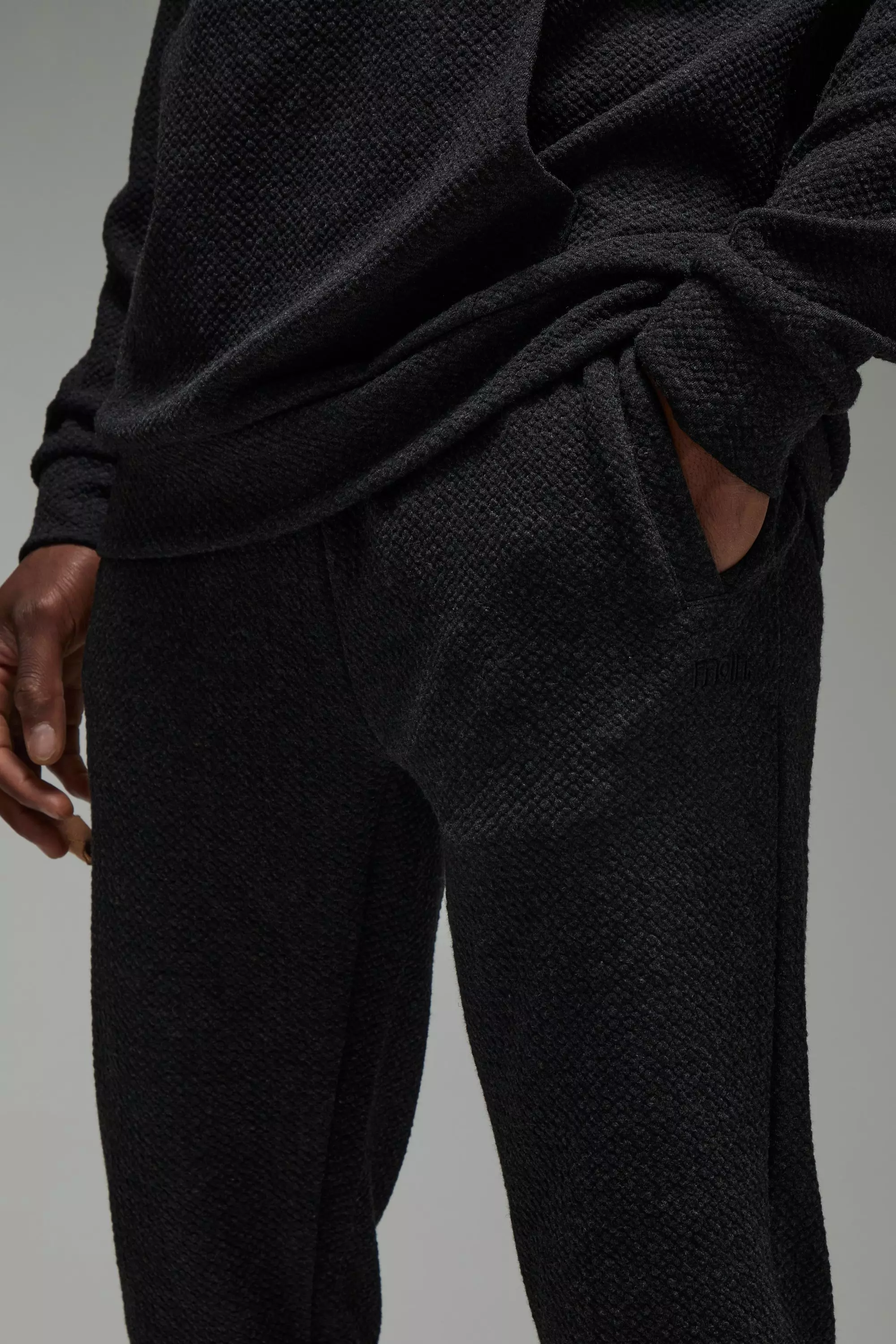 Charcoal Man Sport Textured Double Knit Jogger alternative image