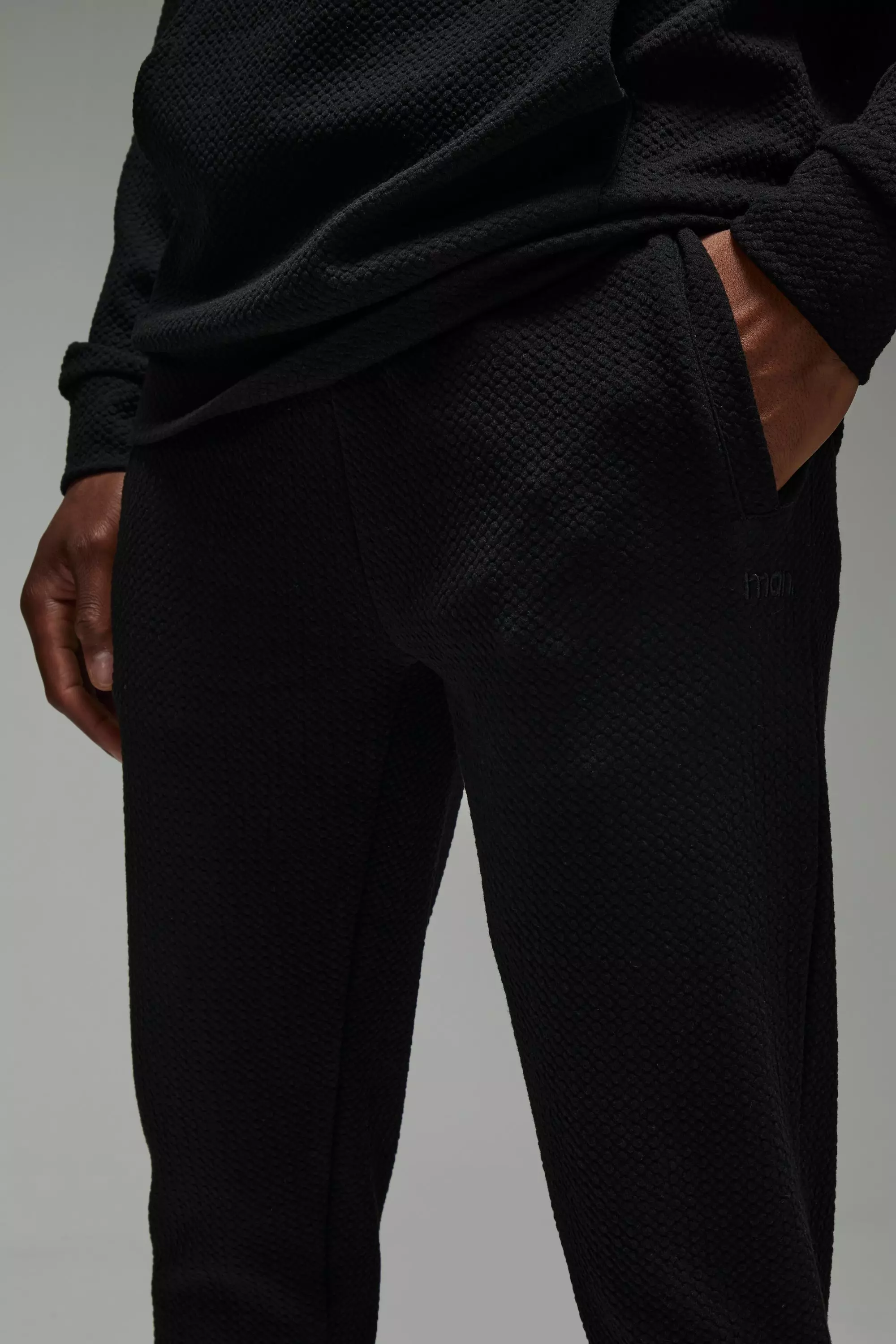Black Man Sport Textured Double Knit Jogger alternative image