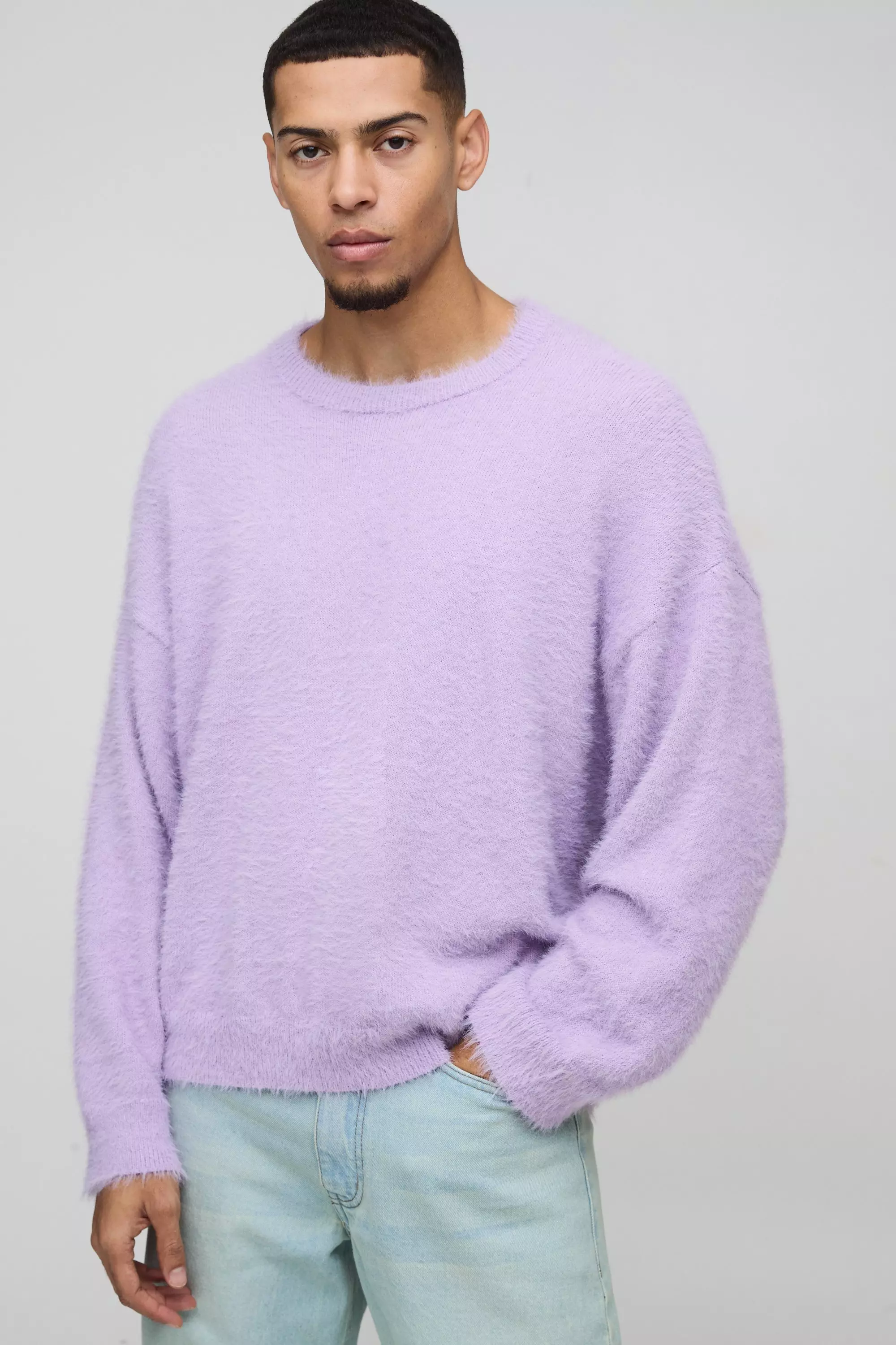 Oversized Super Fluffy Knitted Jumper Lilac