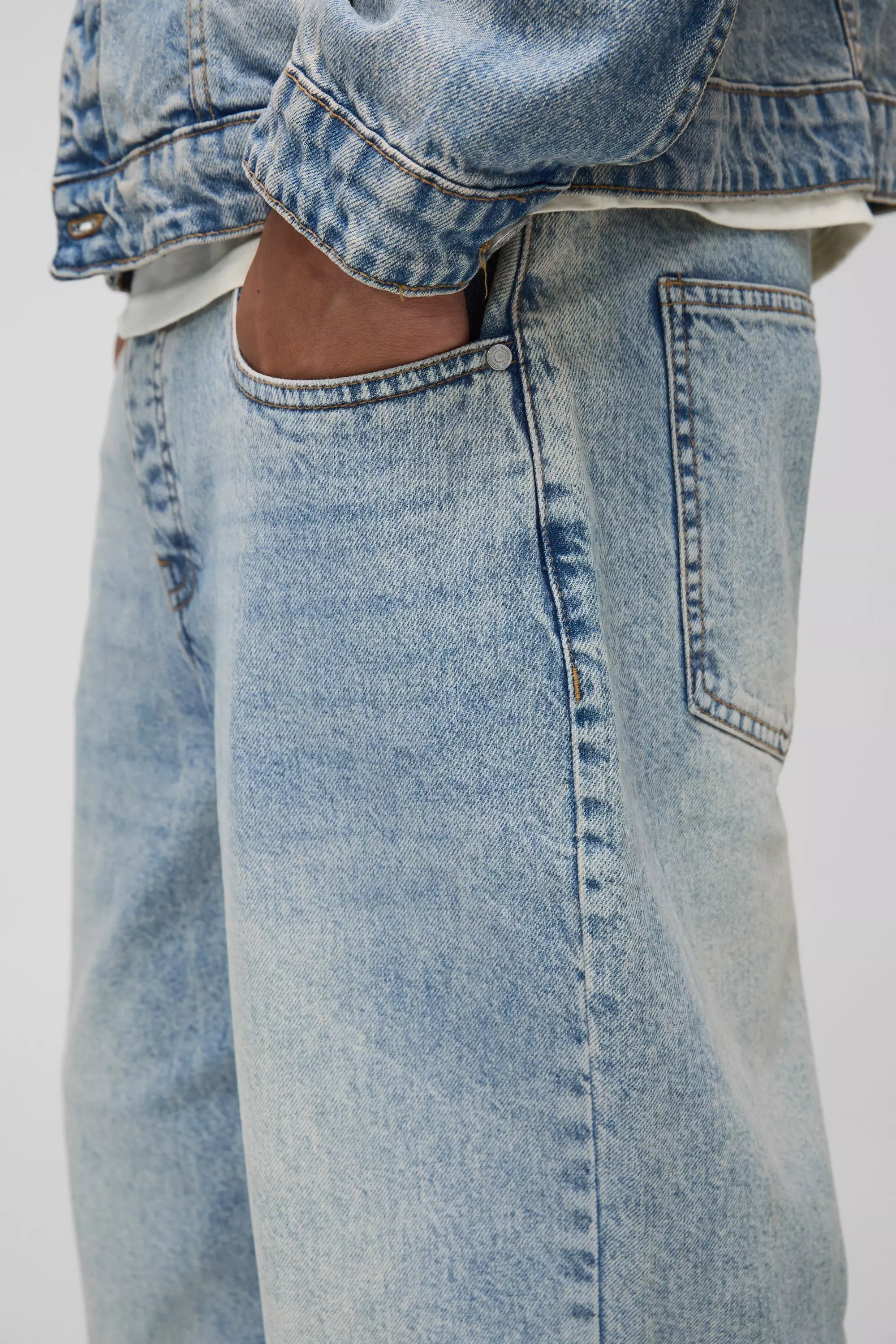 Loose Baggy Rigid Stonewash Jeans | boohooMAN USA