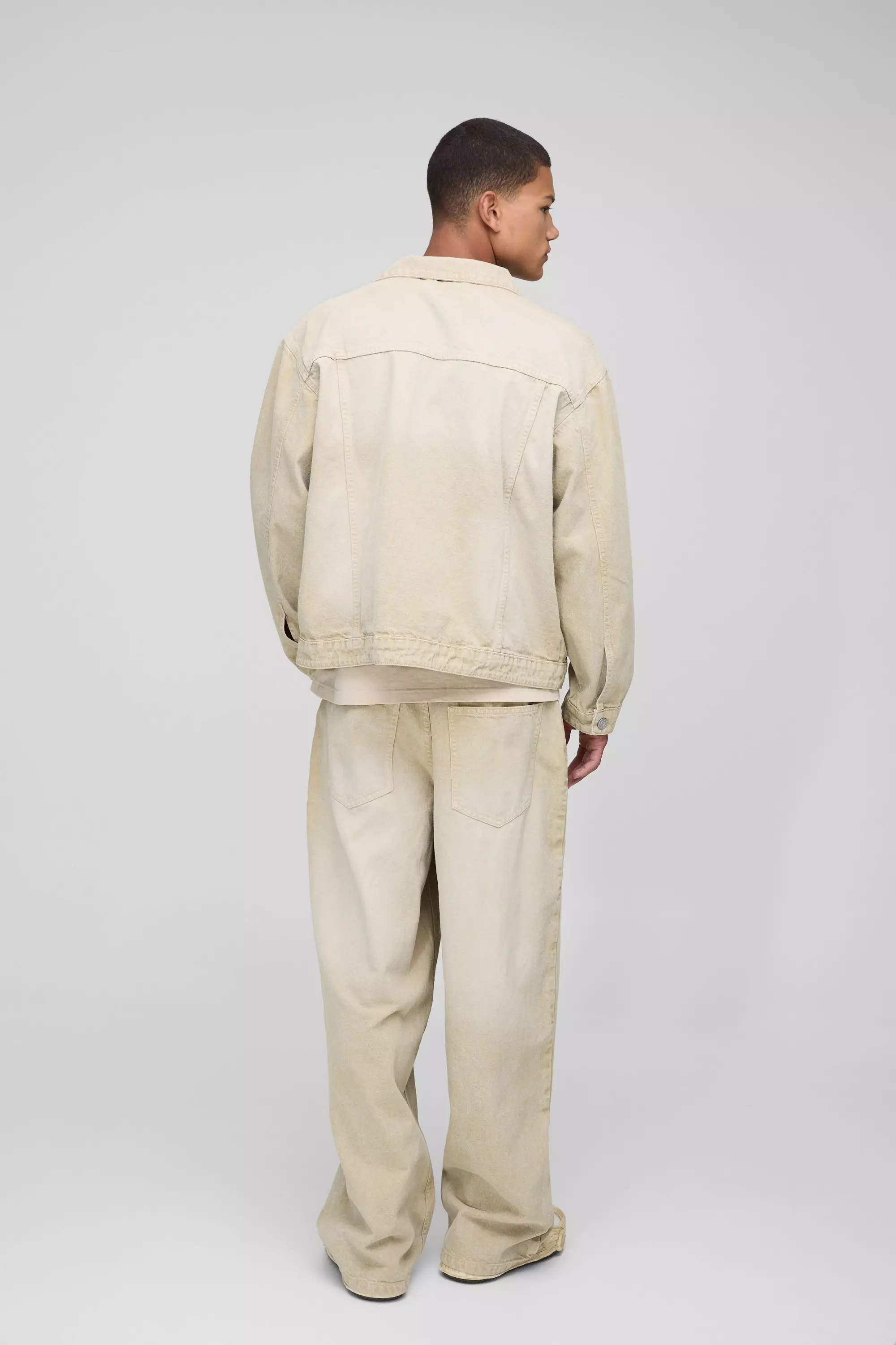 Regular Washed Stone Jean Jacket | boohooMAN USA