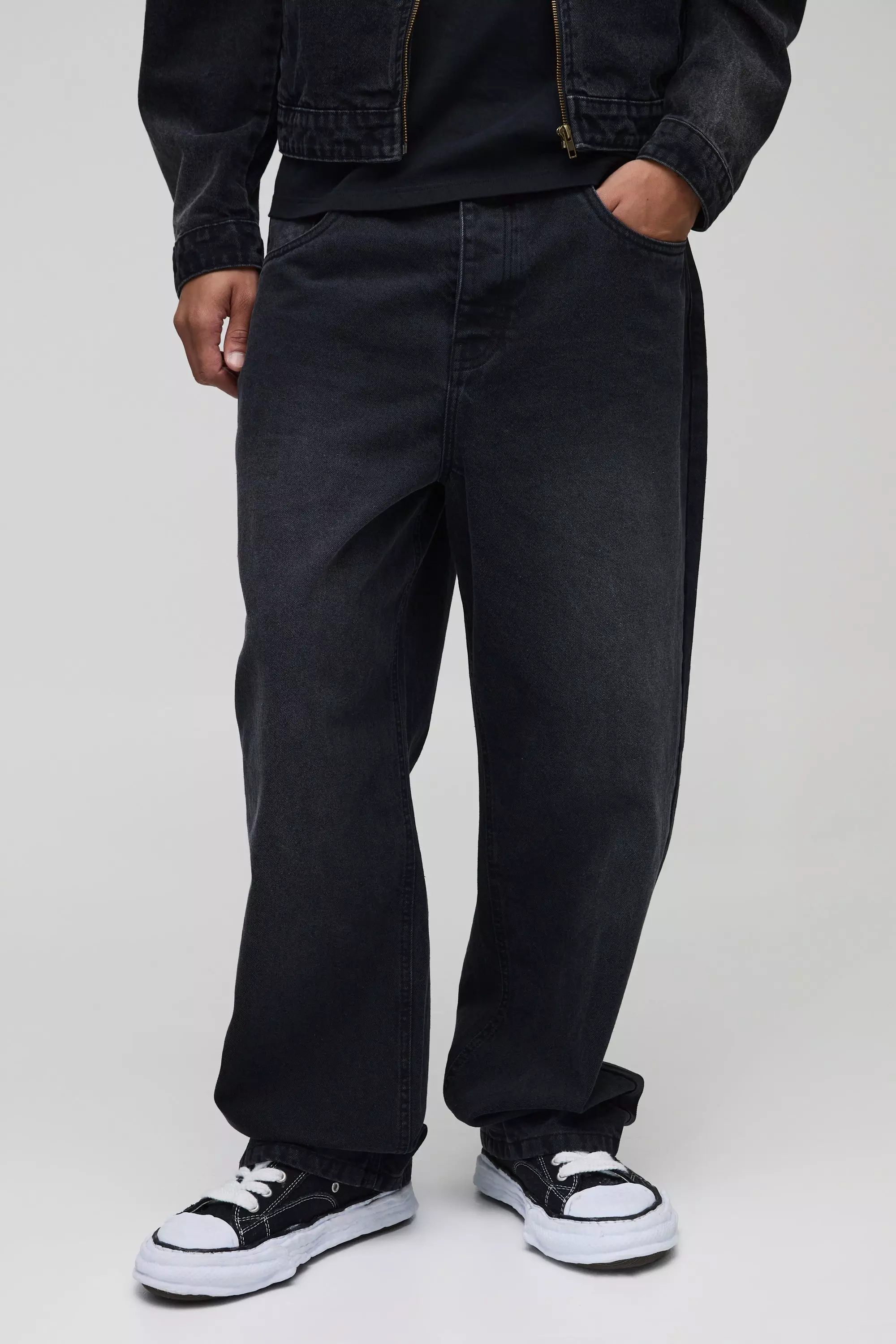 Loose Baggy Rigid Washed Black Jeans alternative image