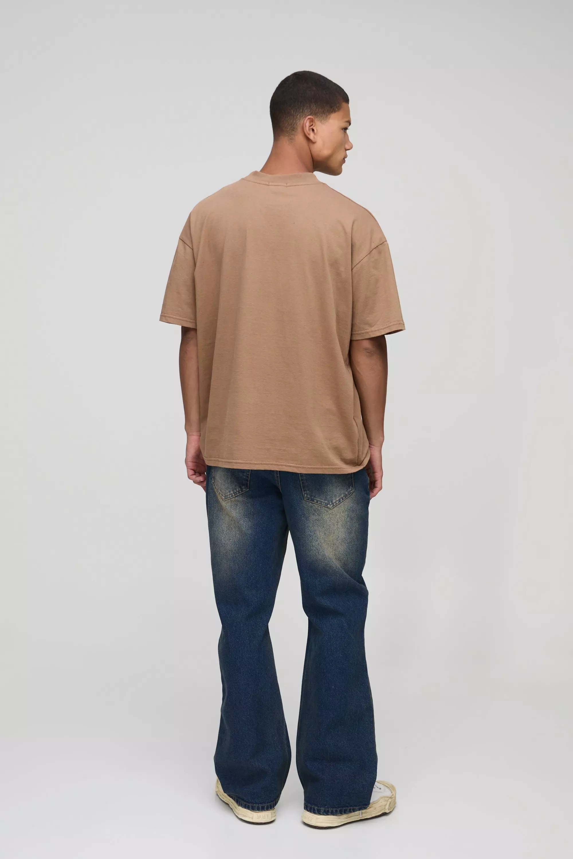 Vintage blue Gebleekte Baggy Jeans Met Gescheurde Knieën alternatieve afbeelding