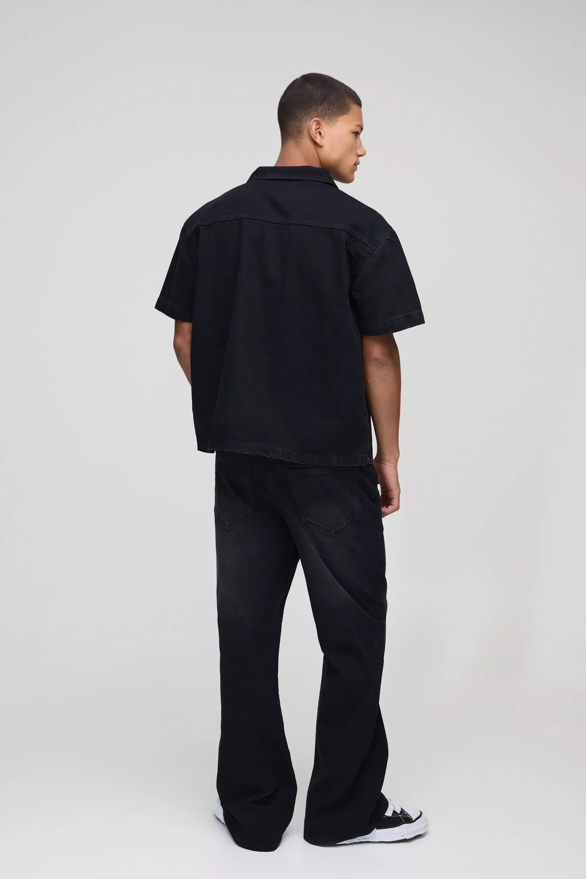 Chemise oversize délavée en jean, Black autre image
