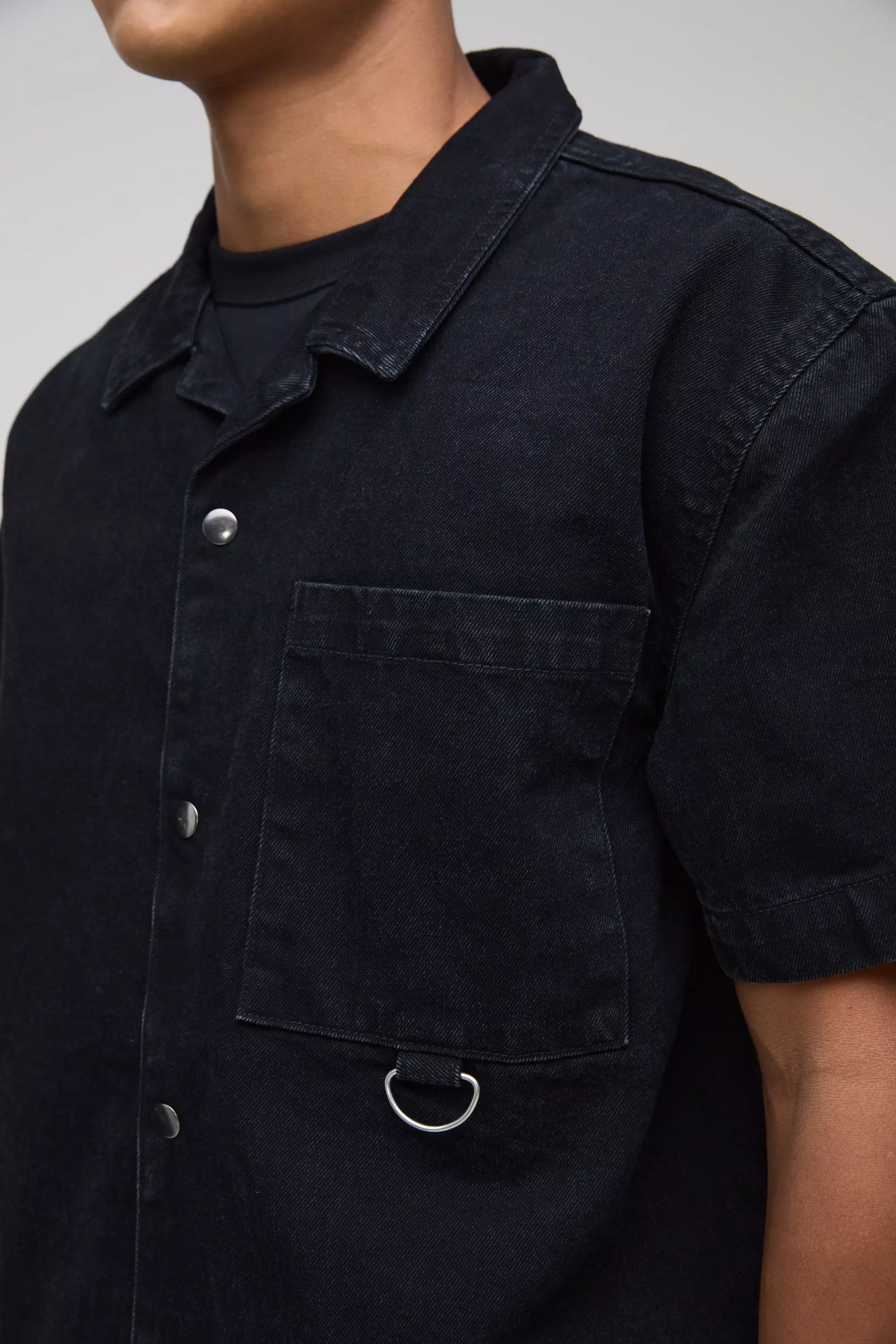 Chemise oversize délavée en jean, Black autre image