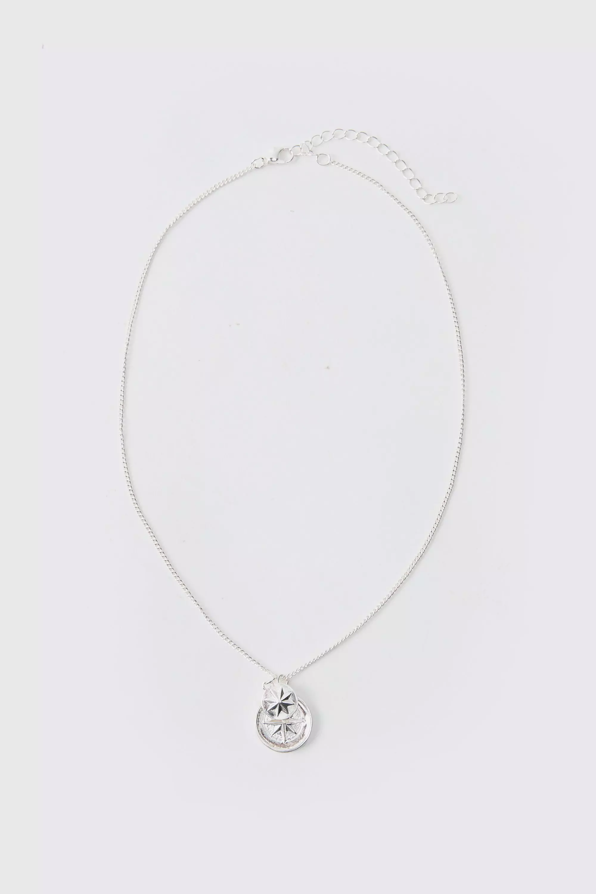 Collier argenté à pendentif boussole, Silver autre image
